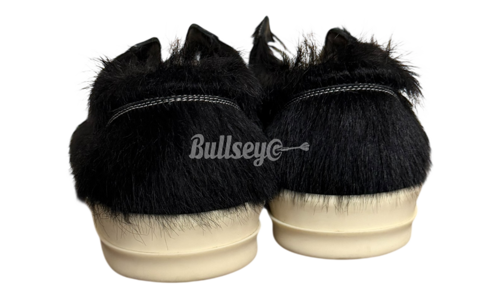 Rick Owens Pony Fur Vintage Low Black Sneakers (PreOwned)