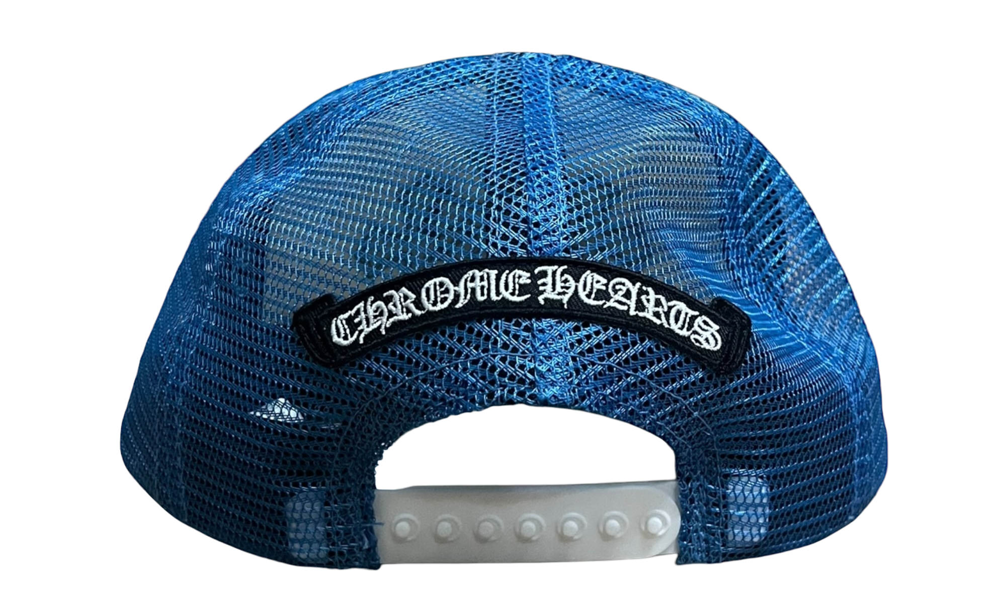 Chrome Hearts Cemetery Cross Blue Trucker Hat