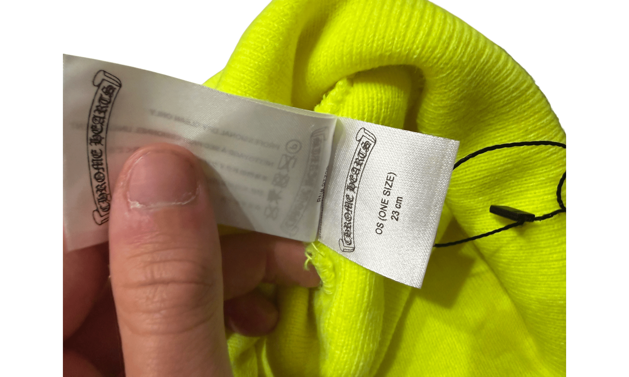 Chrome Hearts Neon Yellow Script Logo Beanie