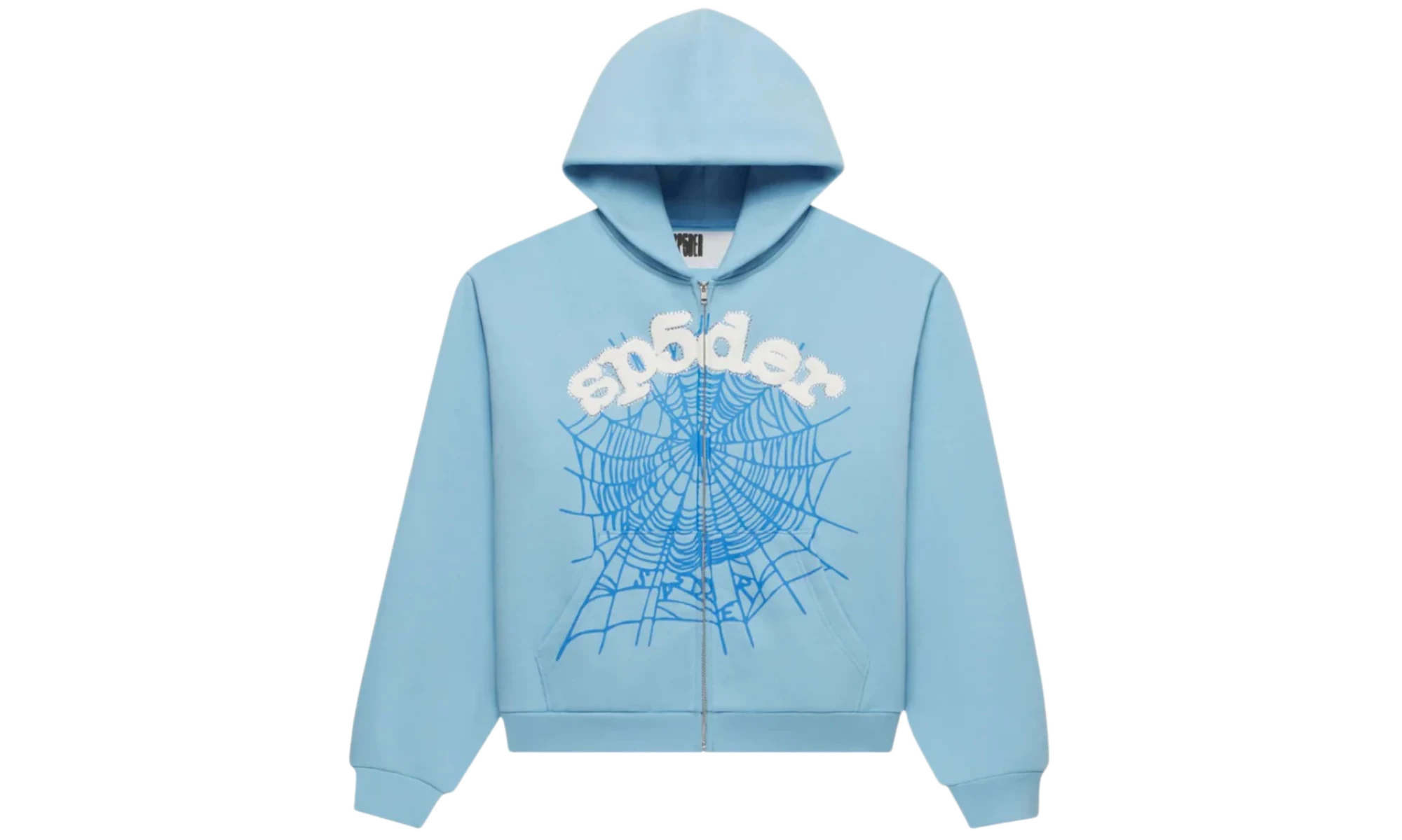 Sp5der OG Web Zip Up Hoodie (SS26) Sky Blue