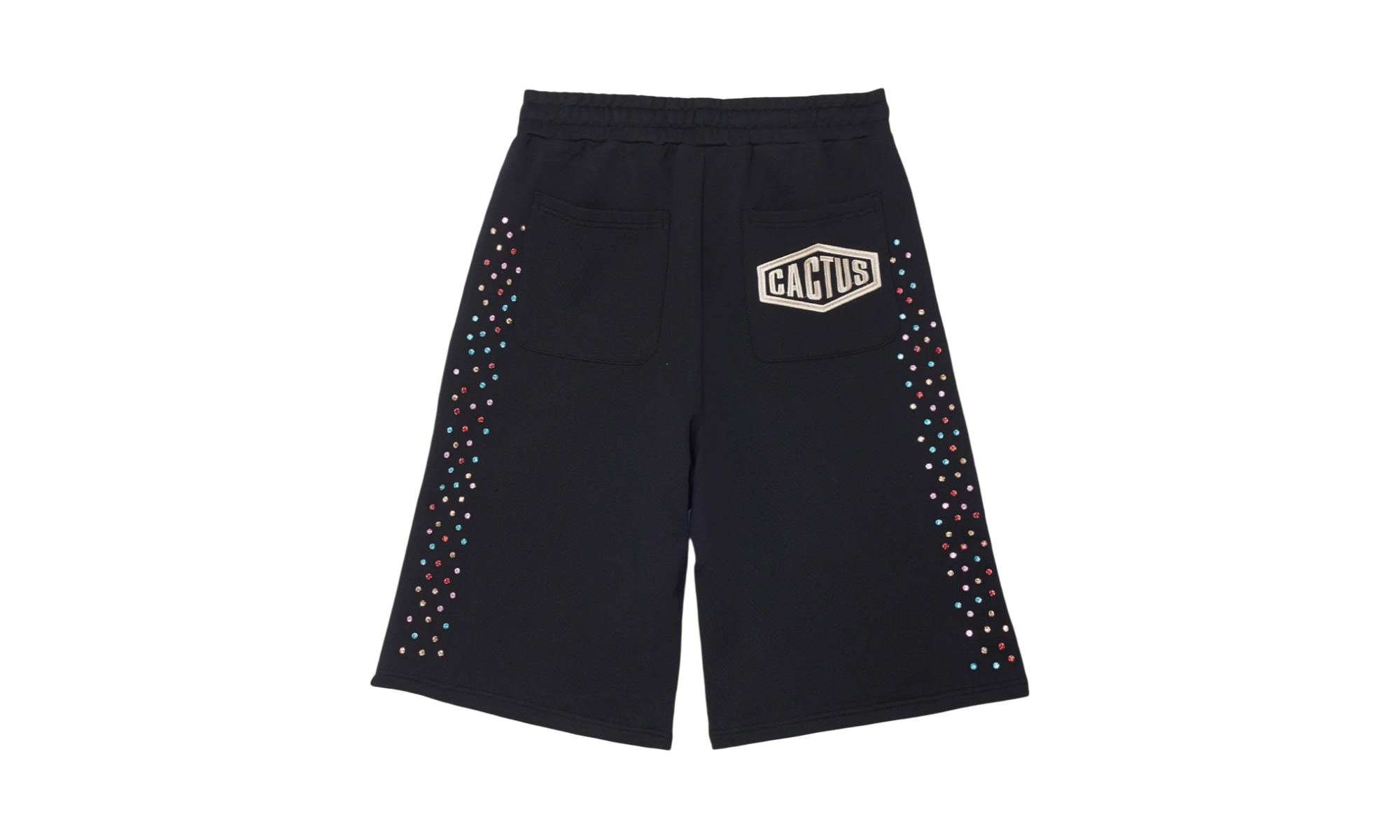 Azva Crystal Cactus Vintage Black Sweat Shorts