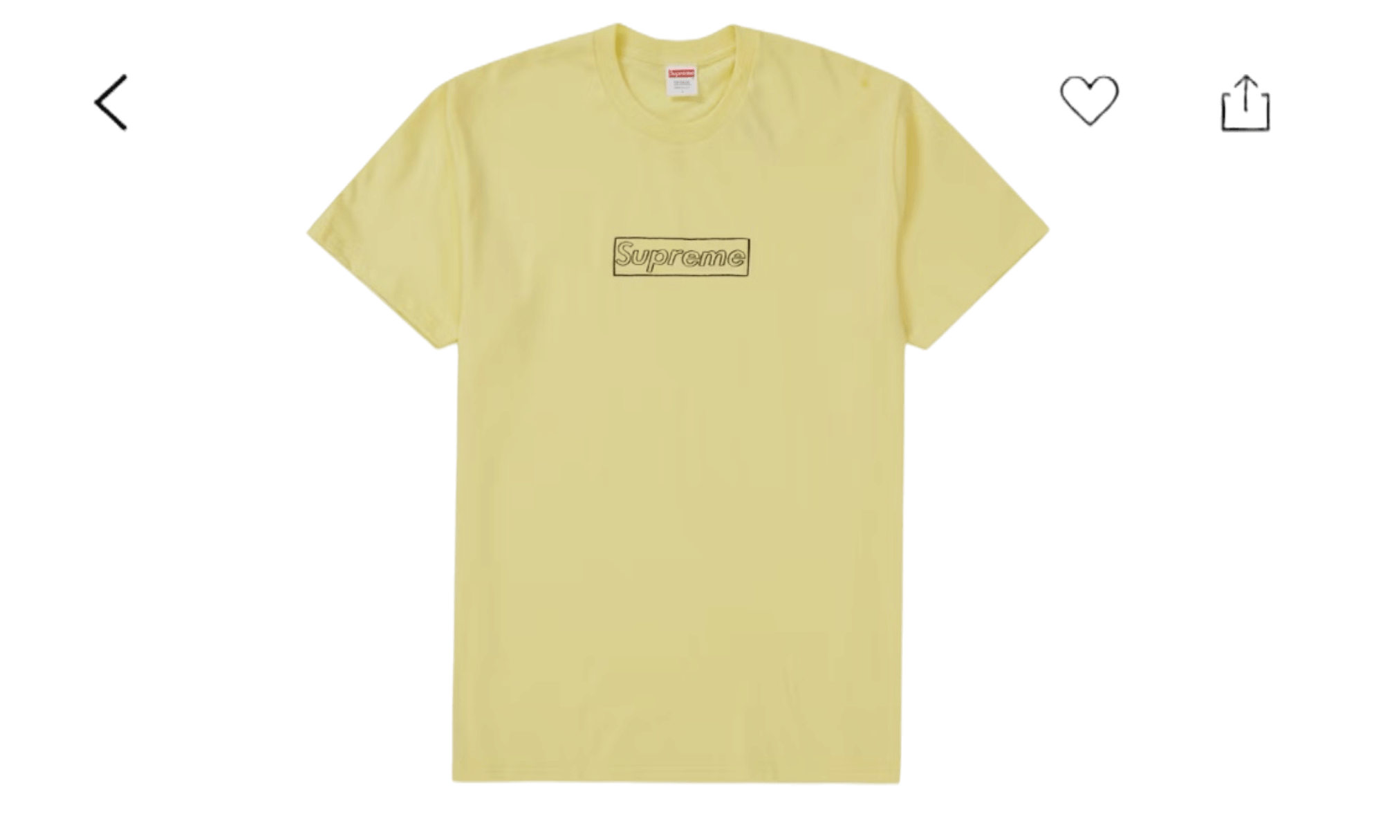 Supreme KAWS Chalk Logo Tee Pale Yellow