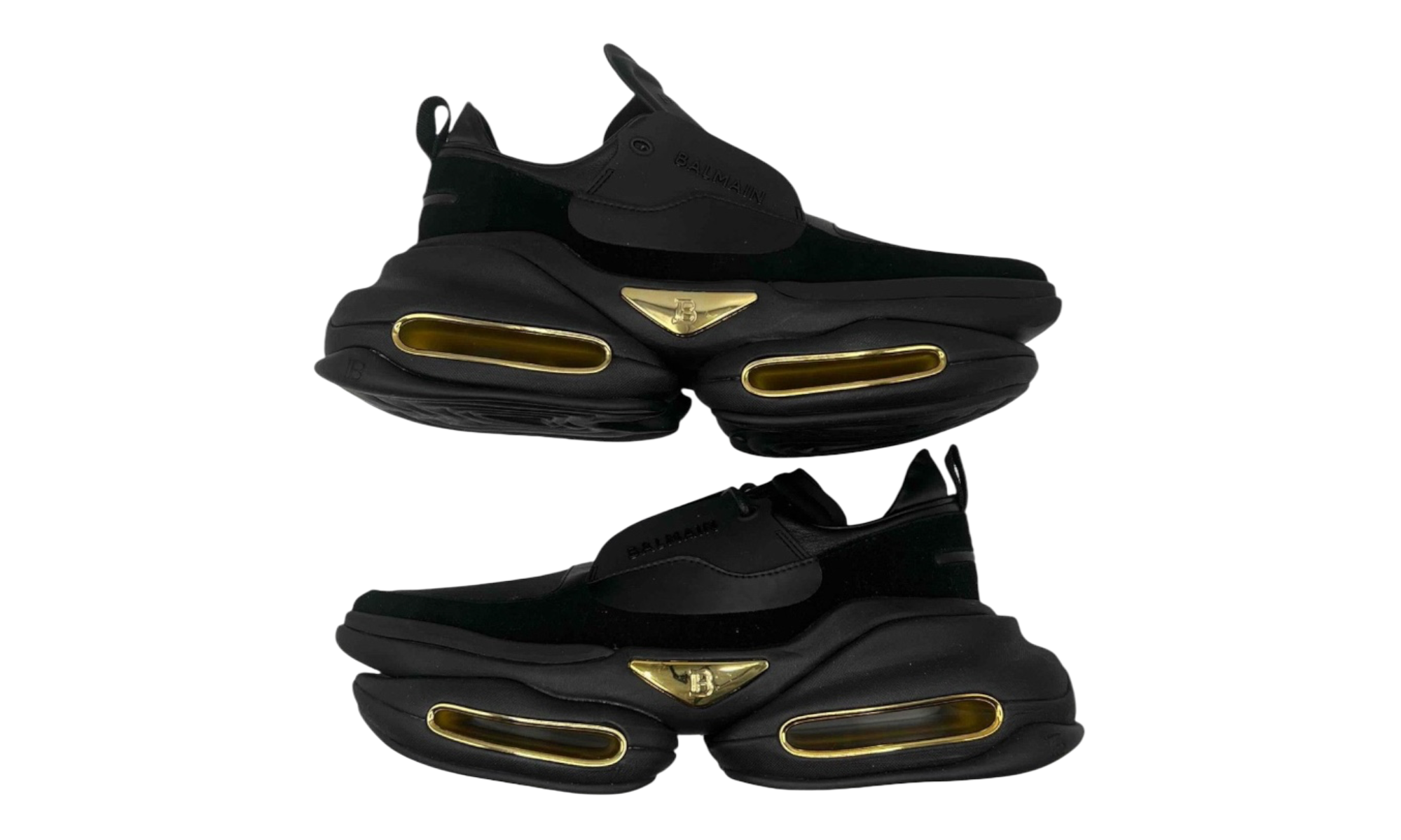 Balmain B-Bold Low-Top Black Gold (PreOwned)