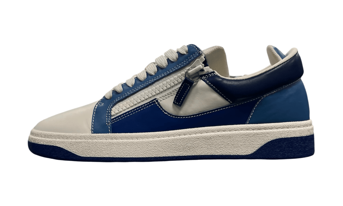 Giuseppe Zanotti Blue/White Leather Low Sneakers (Preowned)