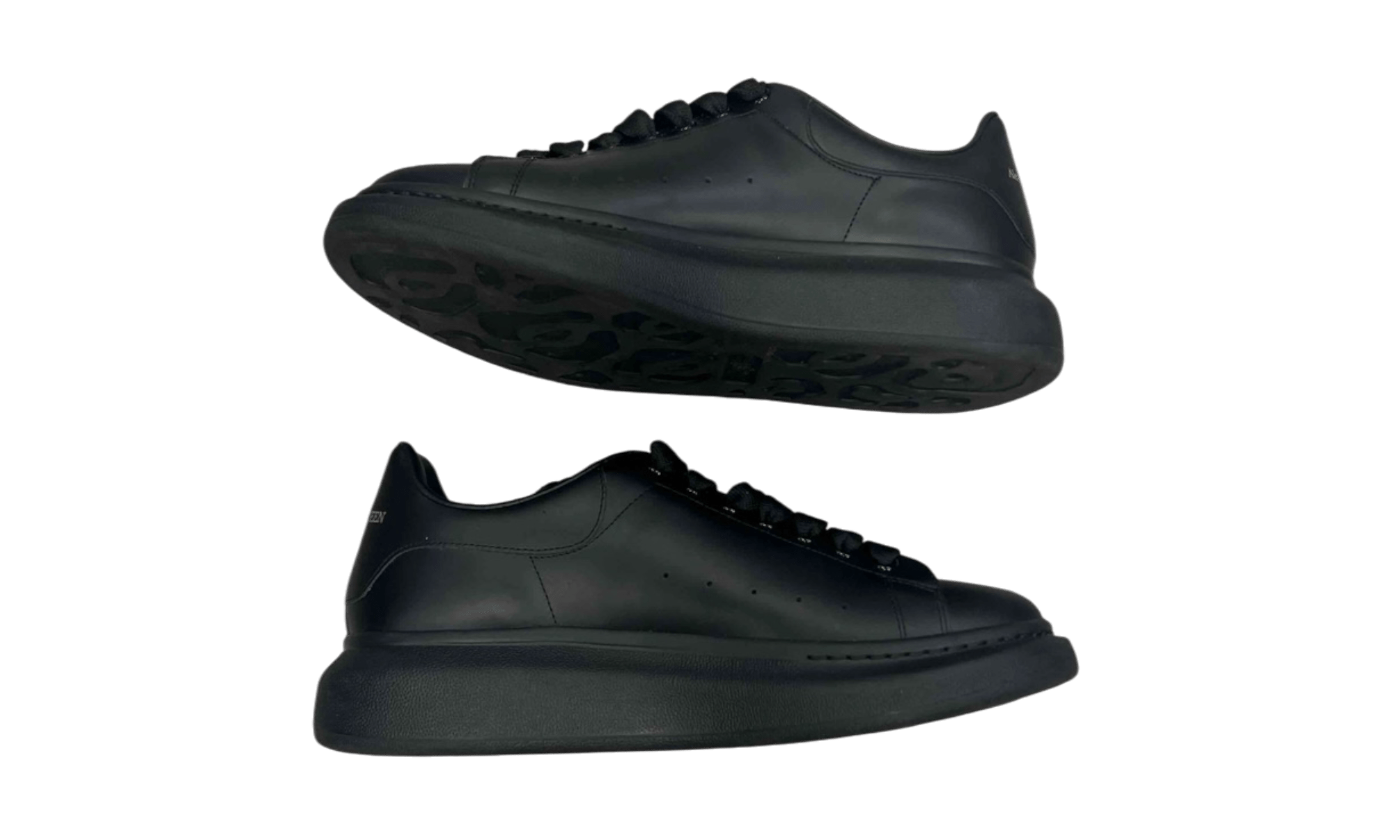 Alexander Mcqueen Black Leather Oversized Sneaker (Preowned) (No Box)