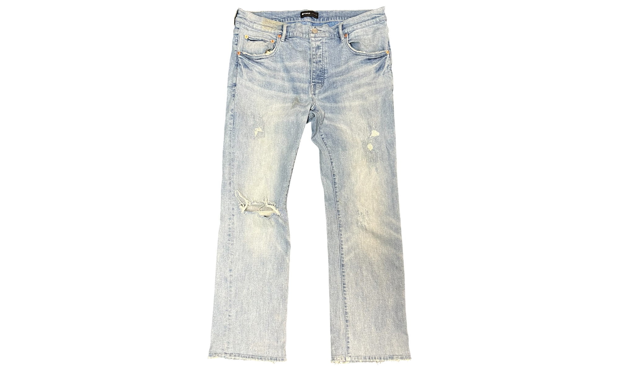 Purple-Brand P004 Distressed Bootcut Blue Jean (PreOwned)