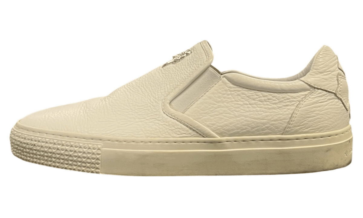 Chrome Hearts Slip-On White Calf Leather Dagger Sneaker (PreOwned) (Rep Box)