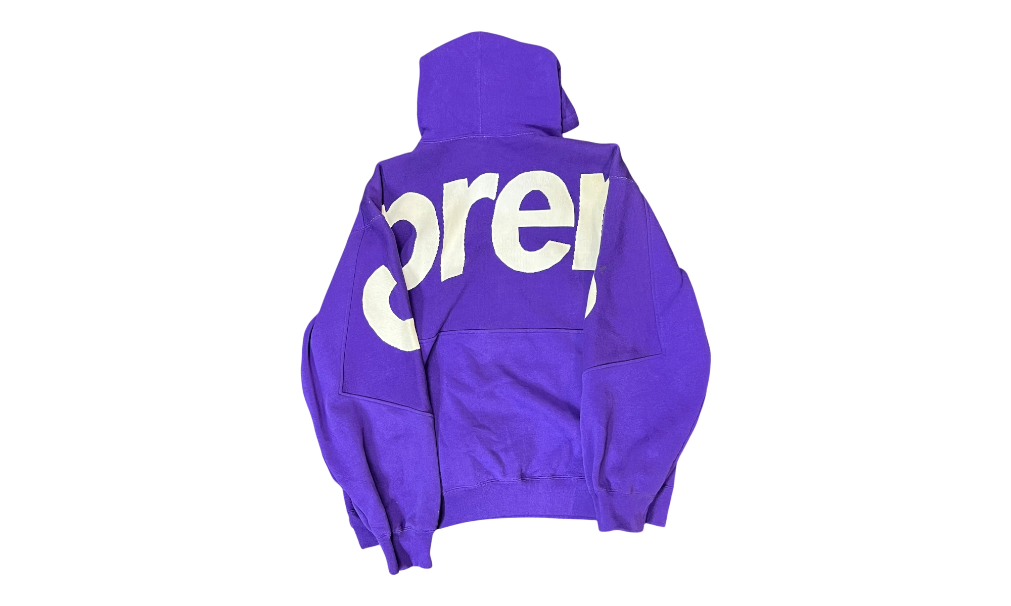 Supreme Big Logo Jacquard Hooded Sweatshirt Purple (Preowned)