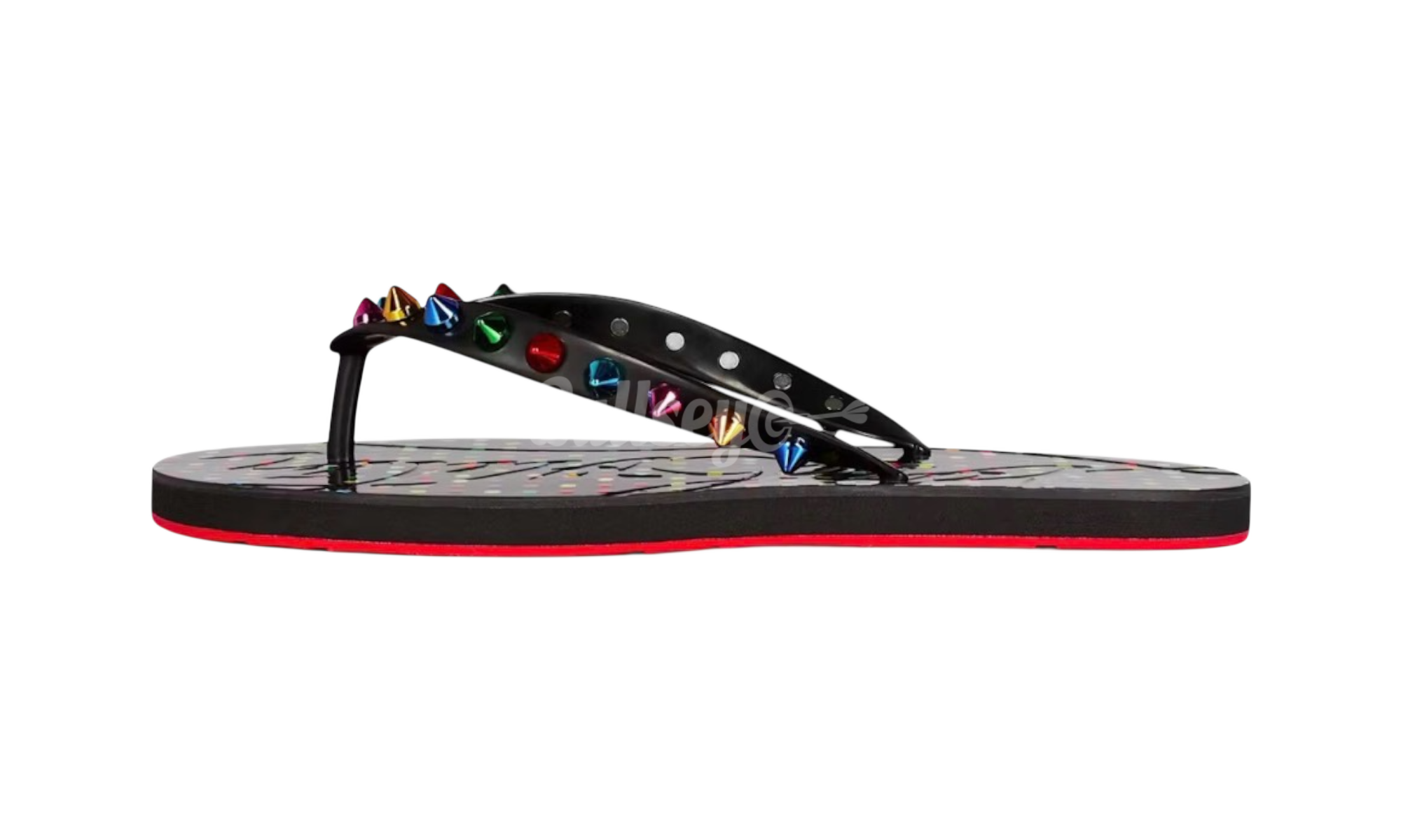 Christian Louboutin Loubi Flip Spikes Donna Flat Black Mix Multi (Women's) (No Box)