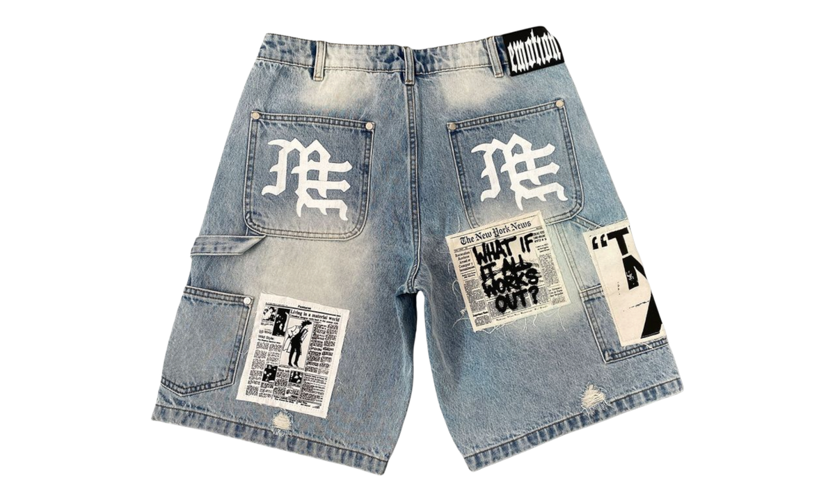 Mixed Emotions Blue AI Denim shorts