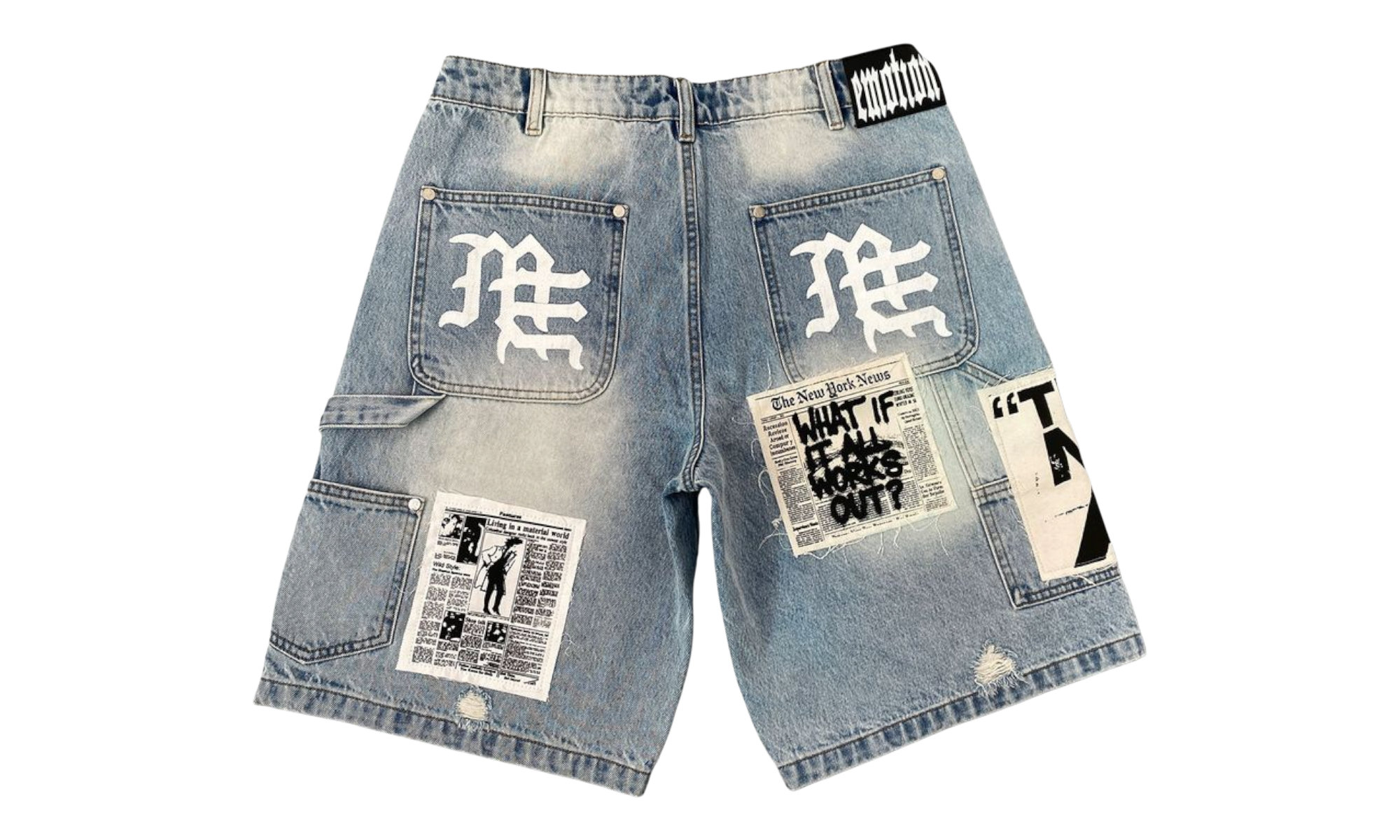 Mixed Emotions Blue AI Denim shorts