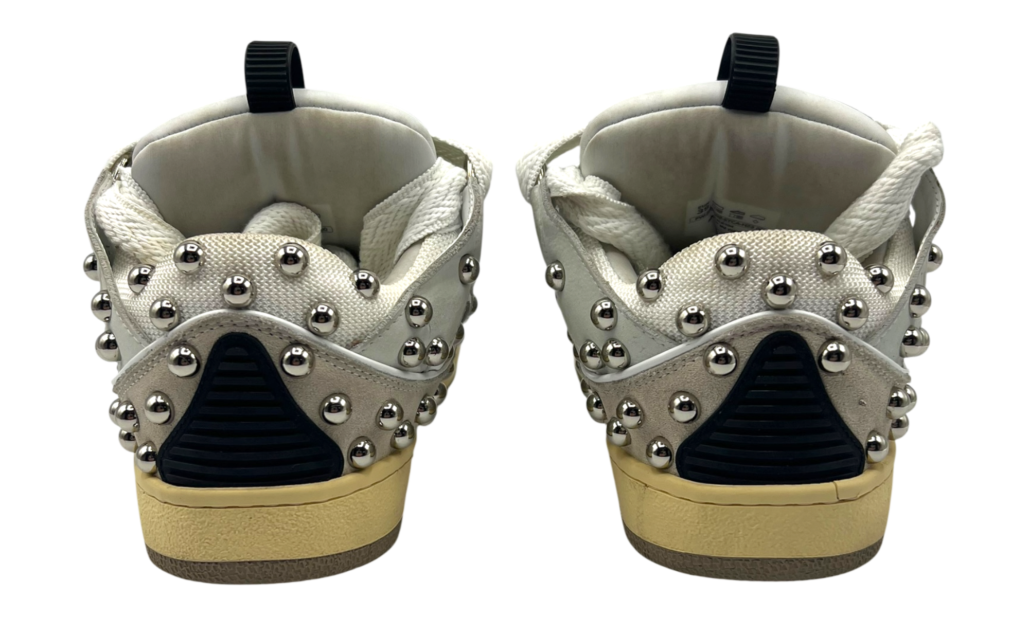 Lanvin Studded Leather Curb Sneaker White (PreOwned)