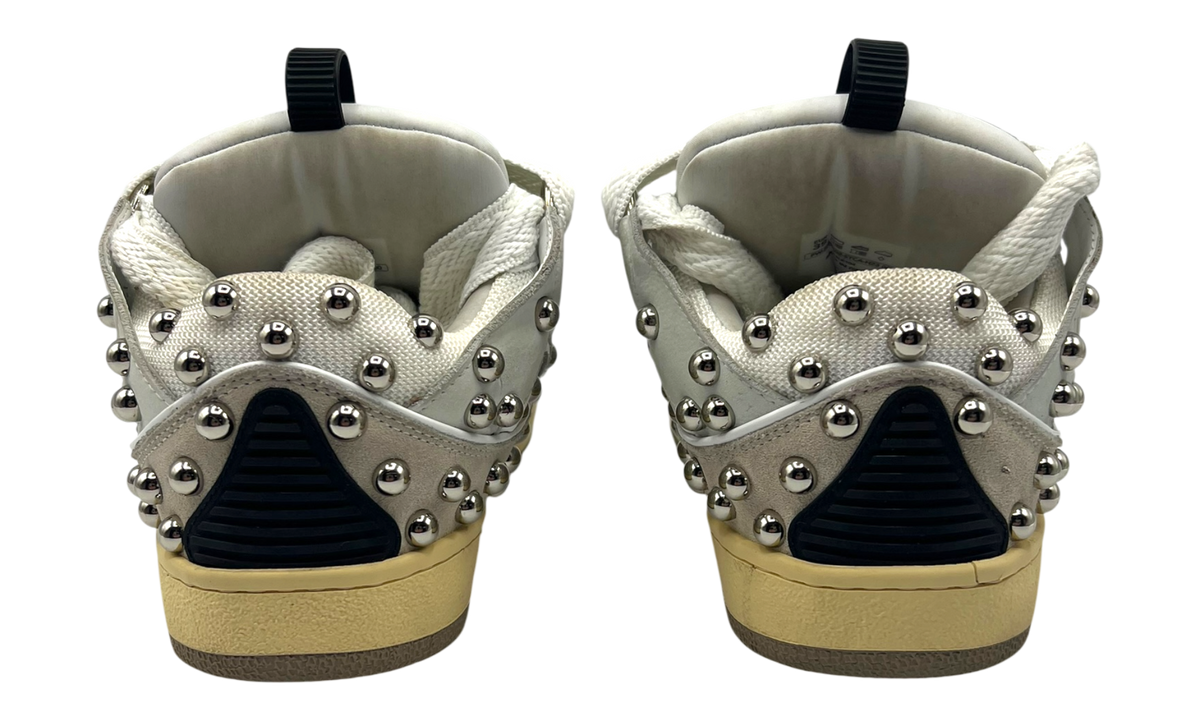 Lanvin Studded Leather Curb Sneaker White (PreOwned)