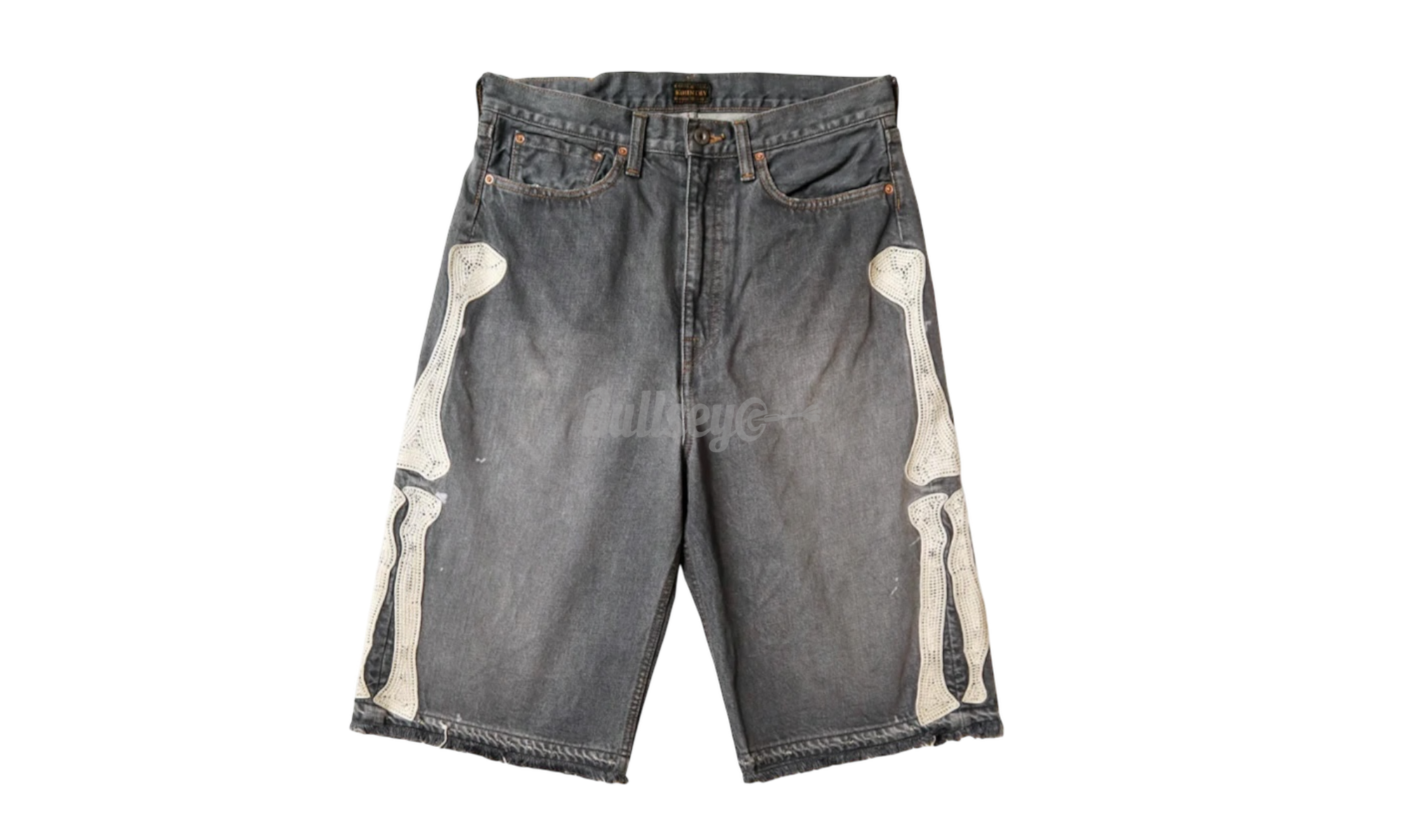 Kapital 14oz Bone Black Denim Shorts