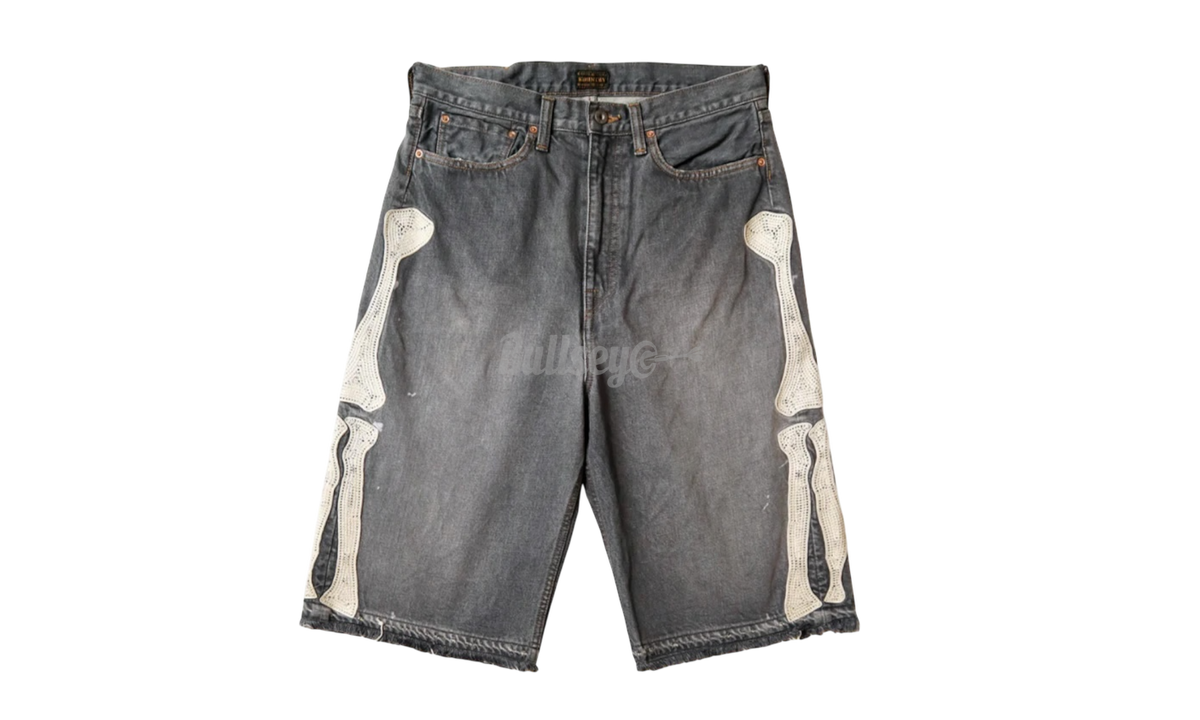 Kapital 14oz Bone Black Denim Shorts