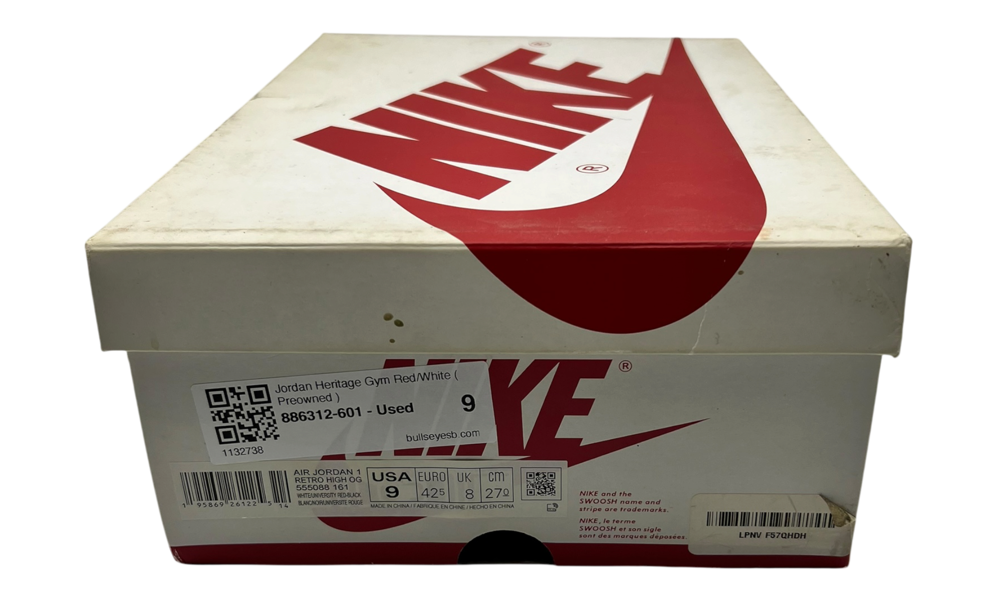 Jordan Heritage Gym Red/White (PreOwned) (No Insoles)