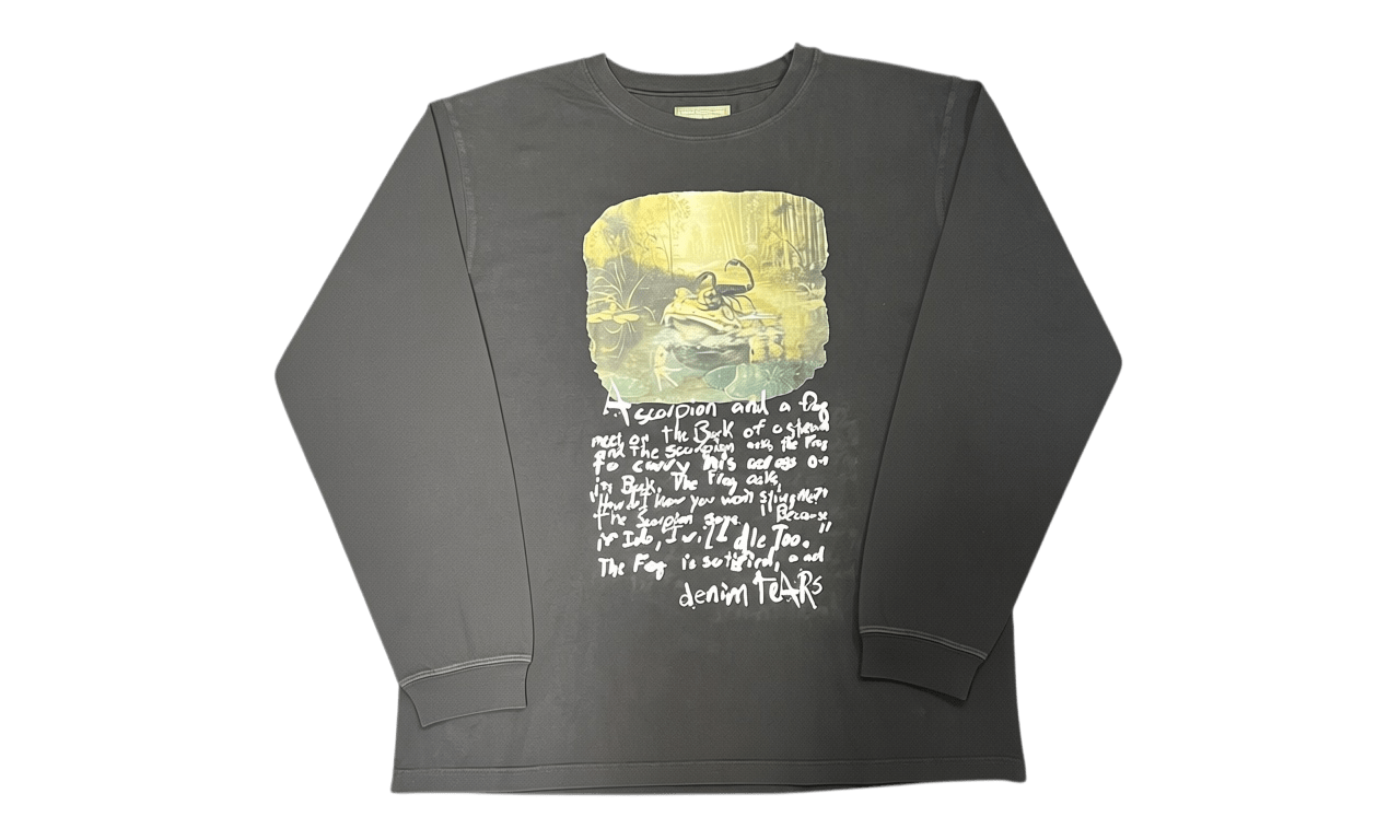 Denim Tears Long-Sleeve Frog And Scorpion Fable Black T-Shirt (PreOwned)