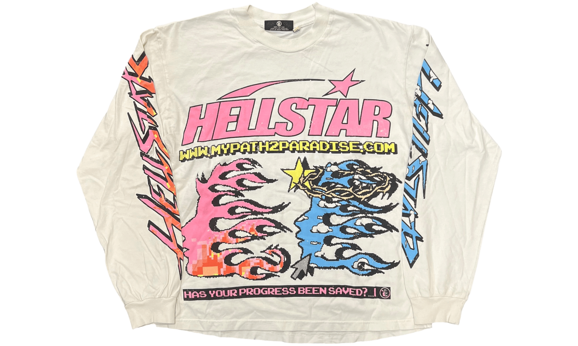 Hellstar Pixel White Longsleeve T-Shirt (PreOwned)
