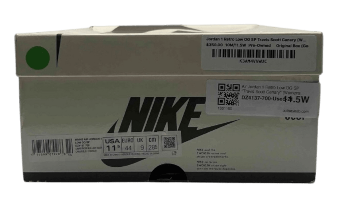 Air Jordan 1 Retro Low OG SP "Travis Scott Canary" (Womens) (PreOwned)