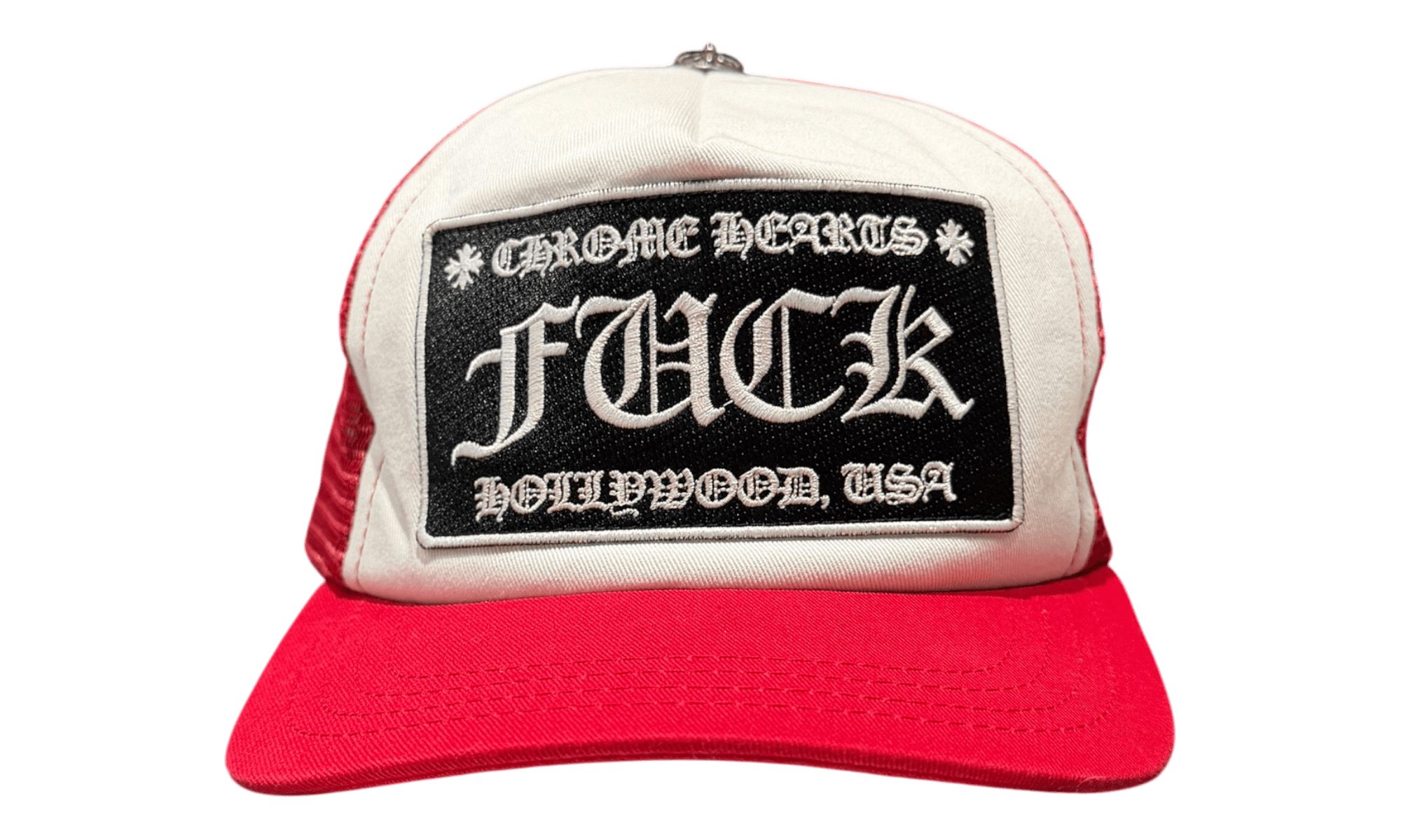 Chrome Hearts Red Fuck Trucker Hat