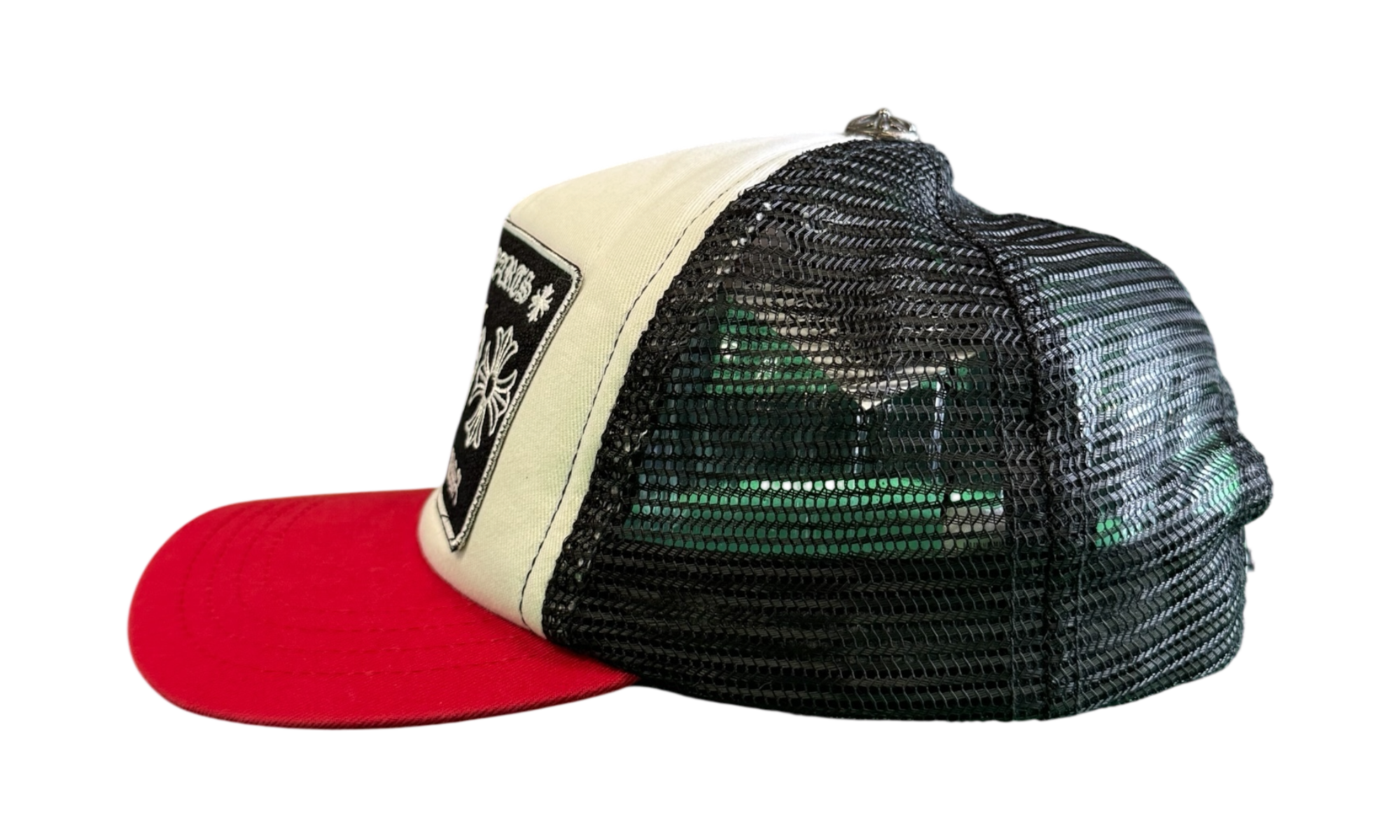 Chrome Hearts Red/Black/White CH Trucker Hat (PreOwned)
