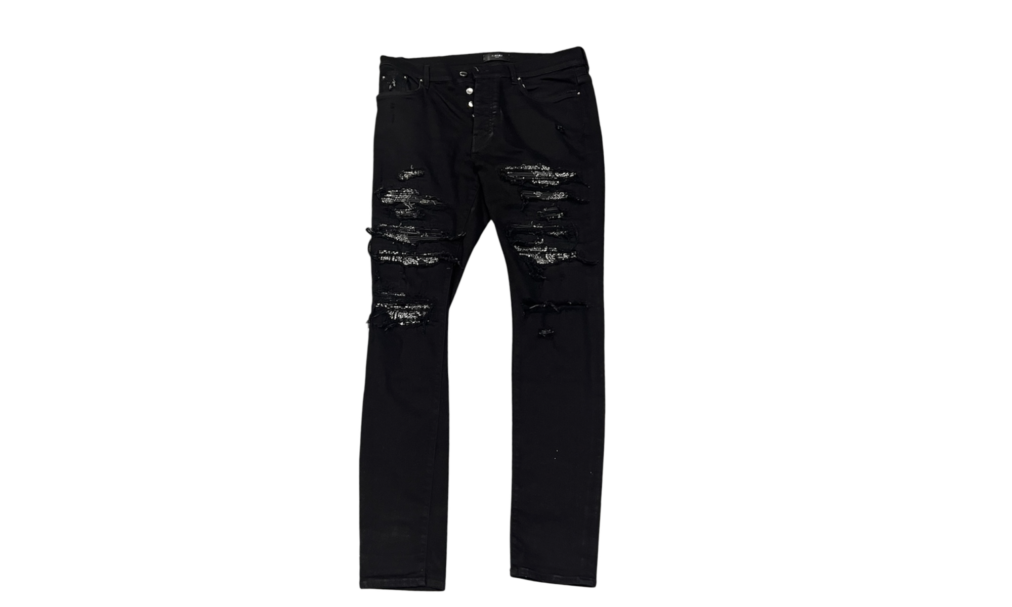 AMIRI Bandana Thrasher Skinny Jeans Black (Preowned)
