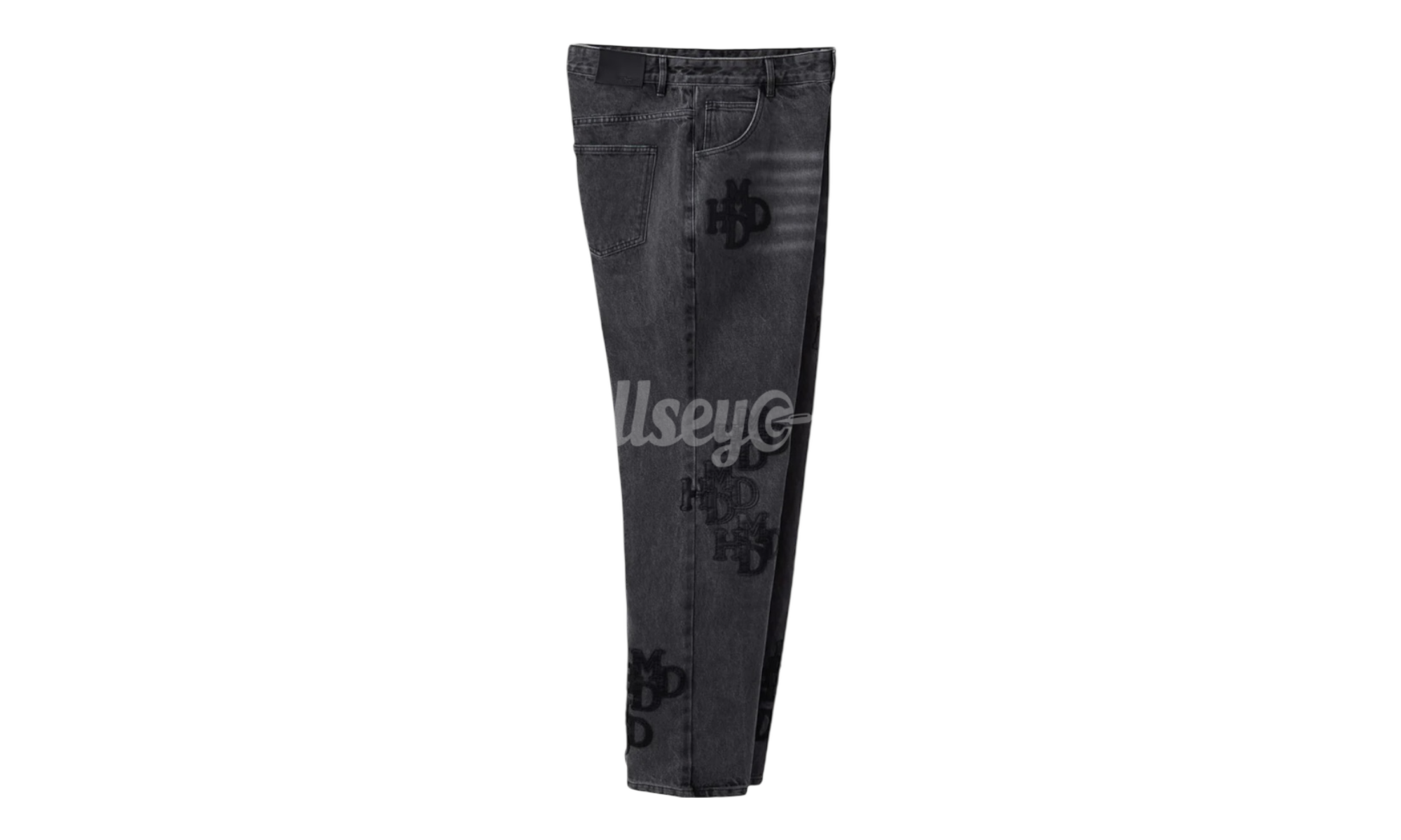 HMDD Patch Cord Double Knot Knee Black Jeans