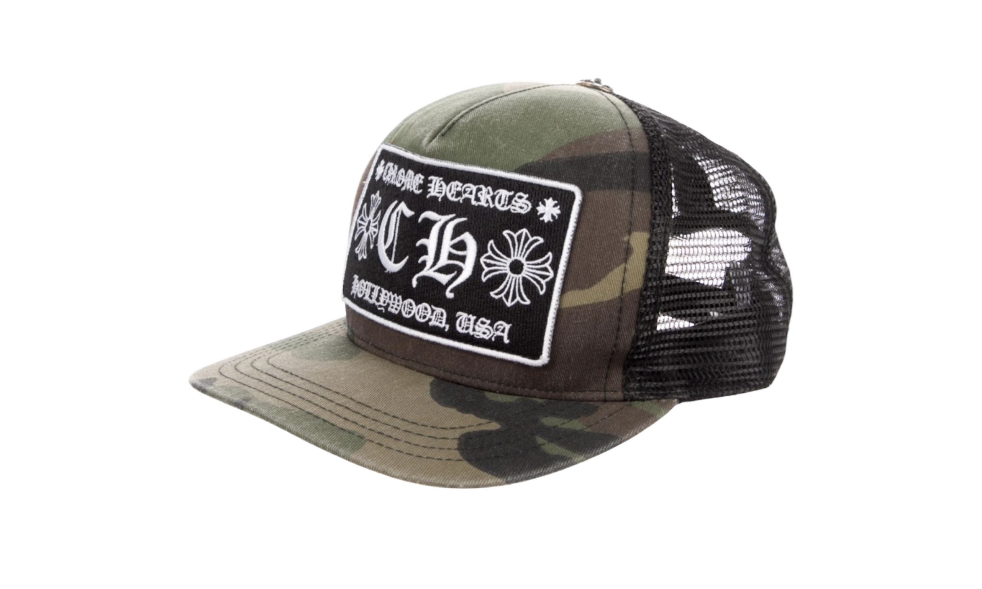 Chrome Hearts CH Hollywood Camo Trucker Hat