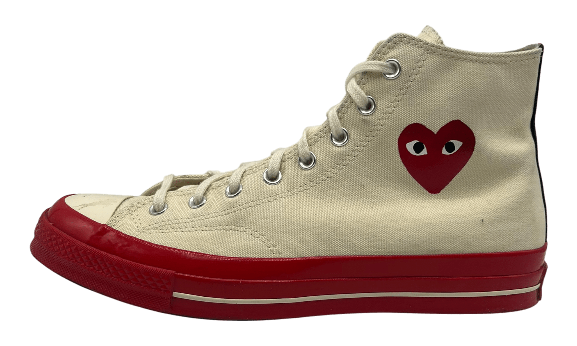 Converse Chuck Taylor All Star 70 Hi Comme des Garcons PLAY Egret Red Midsole (PreOwned)