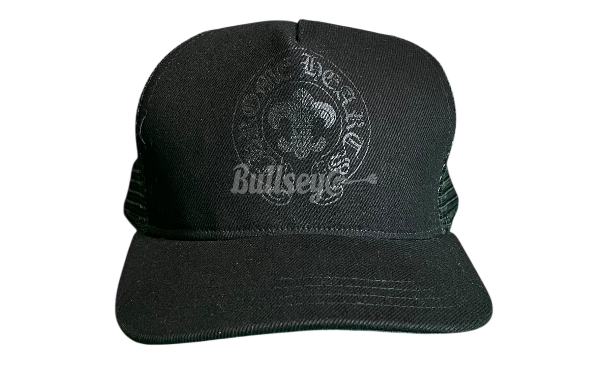 Chrome Hearts Horseshoe Fluer Delis Black Trucker Hat (PreOwned)