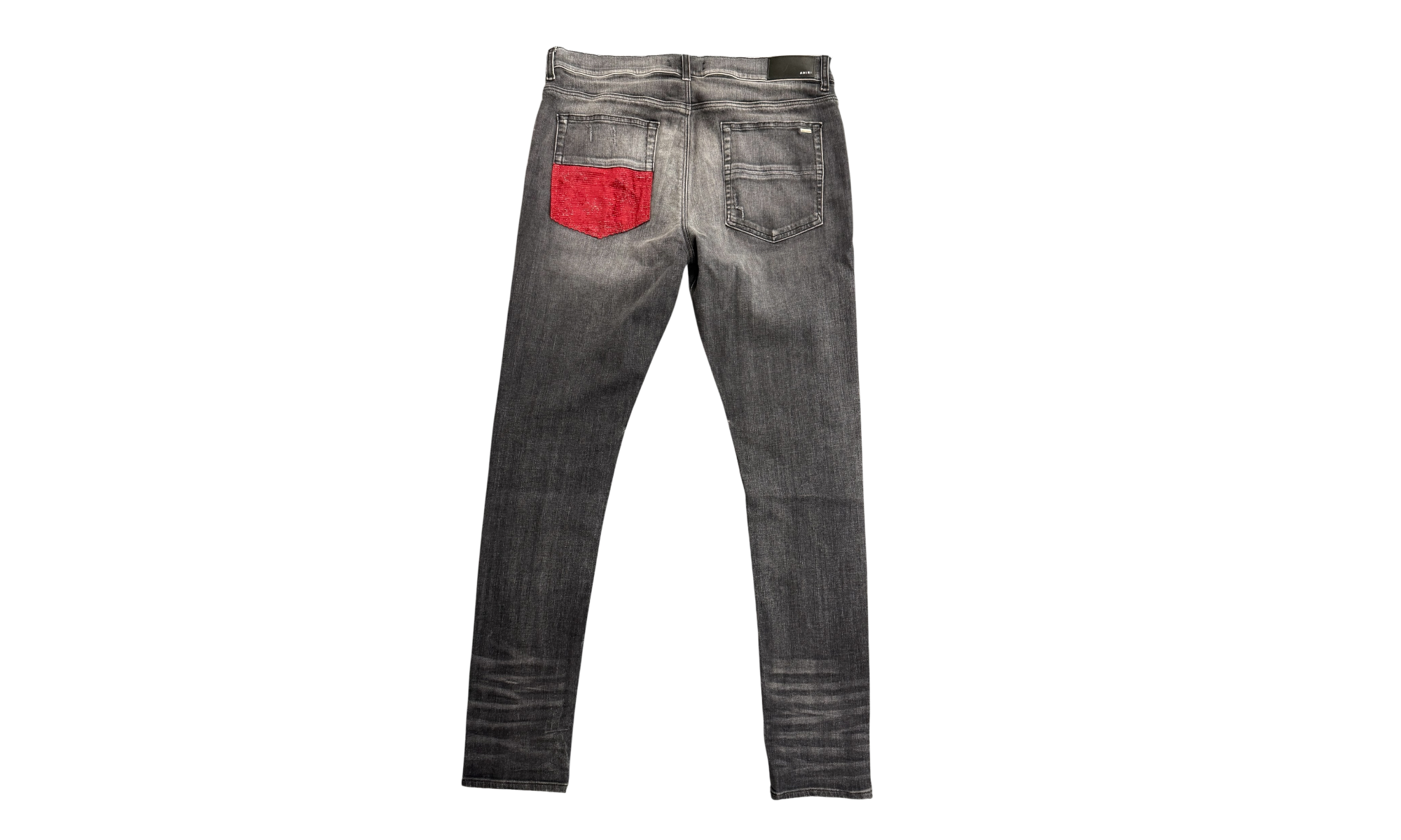 Amiri Rain Grey & Red Patch MX1 Jeans