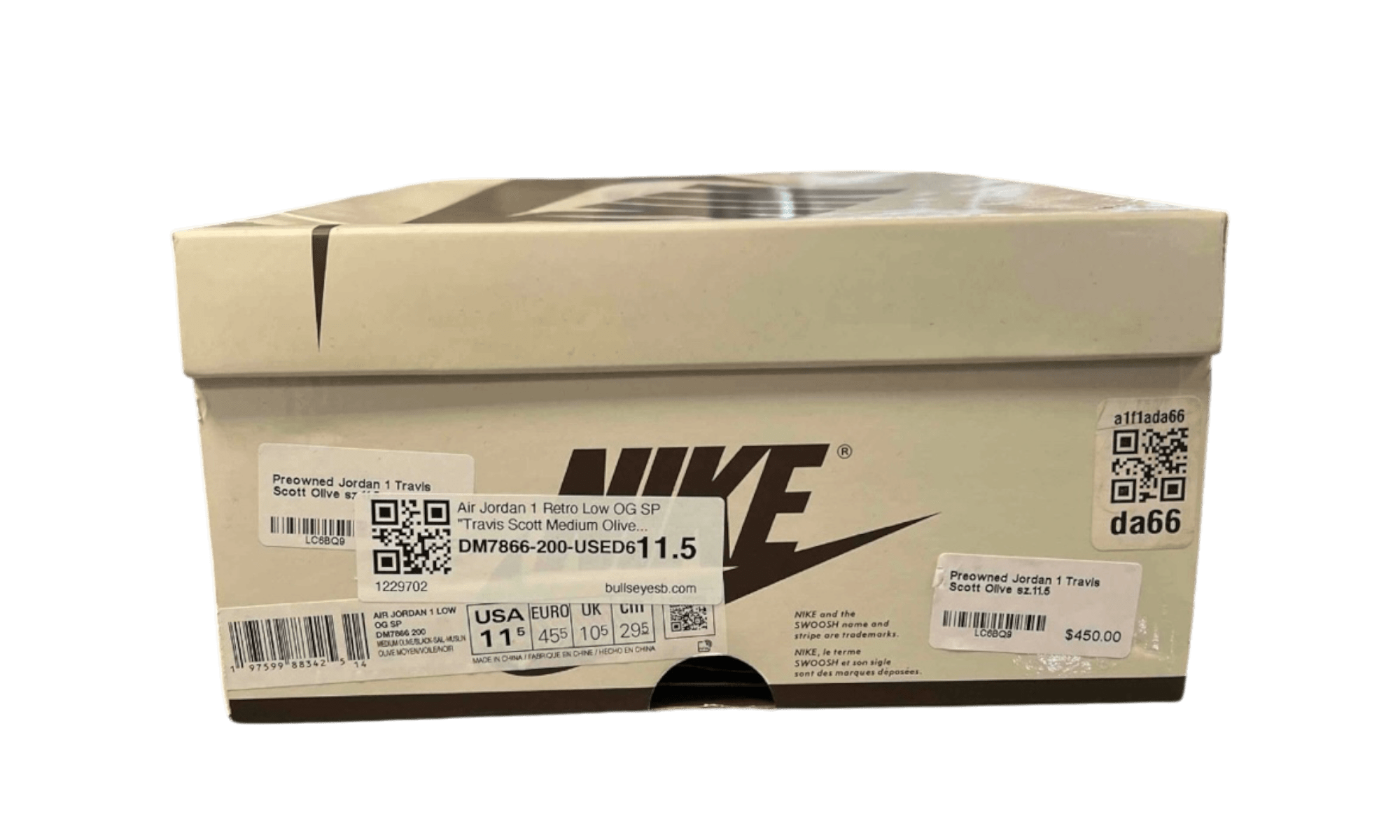 Air Jordan 1 Retro Low OG SP "Travis Scott Medium Olive" (PreOwned)