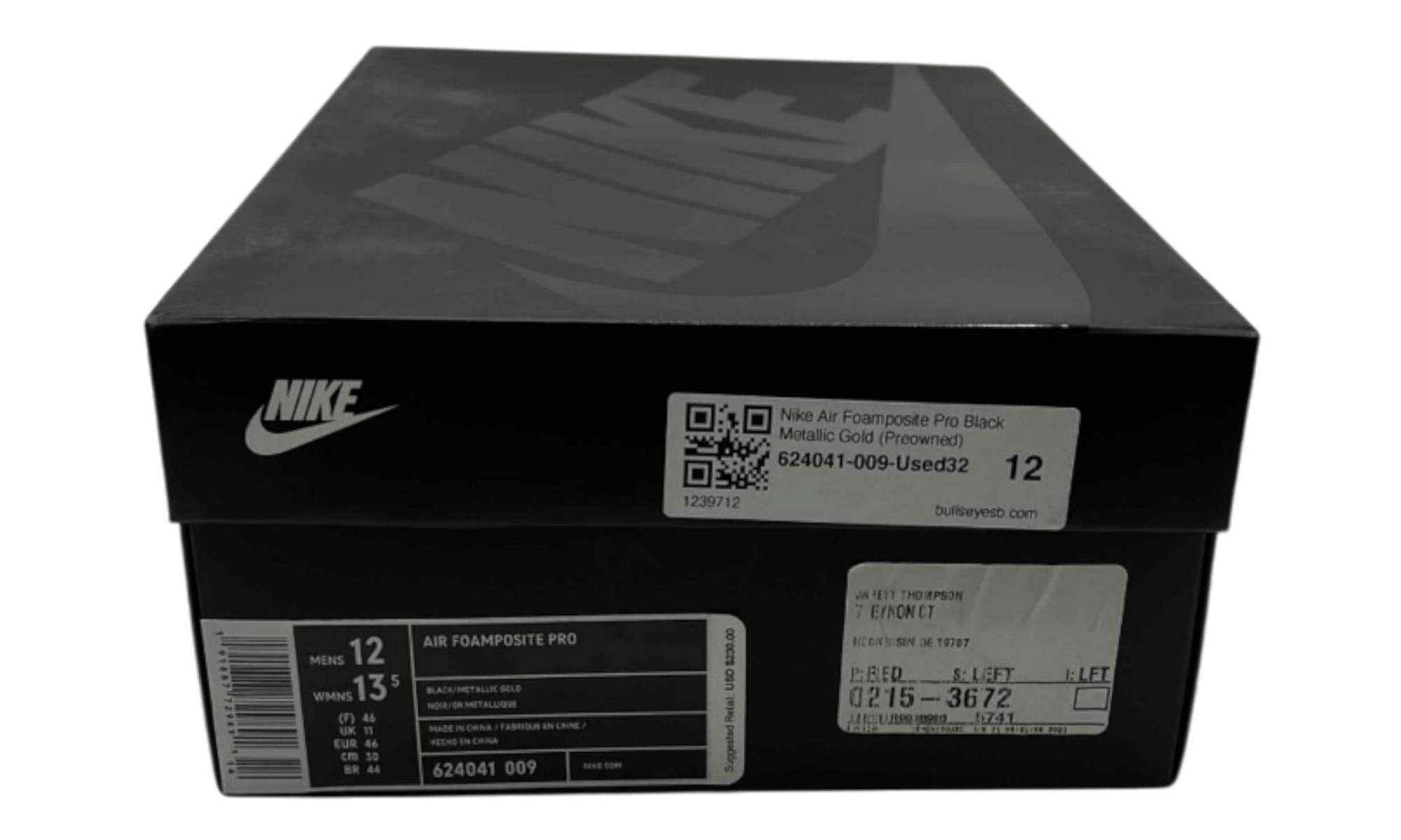 Nike Air Foamposite Pro Black Metallic Gold (Preowned)