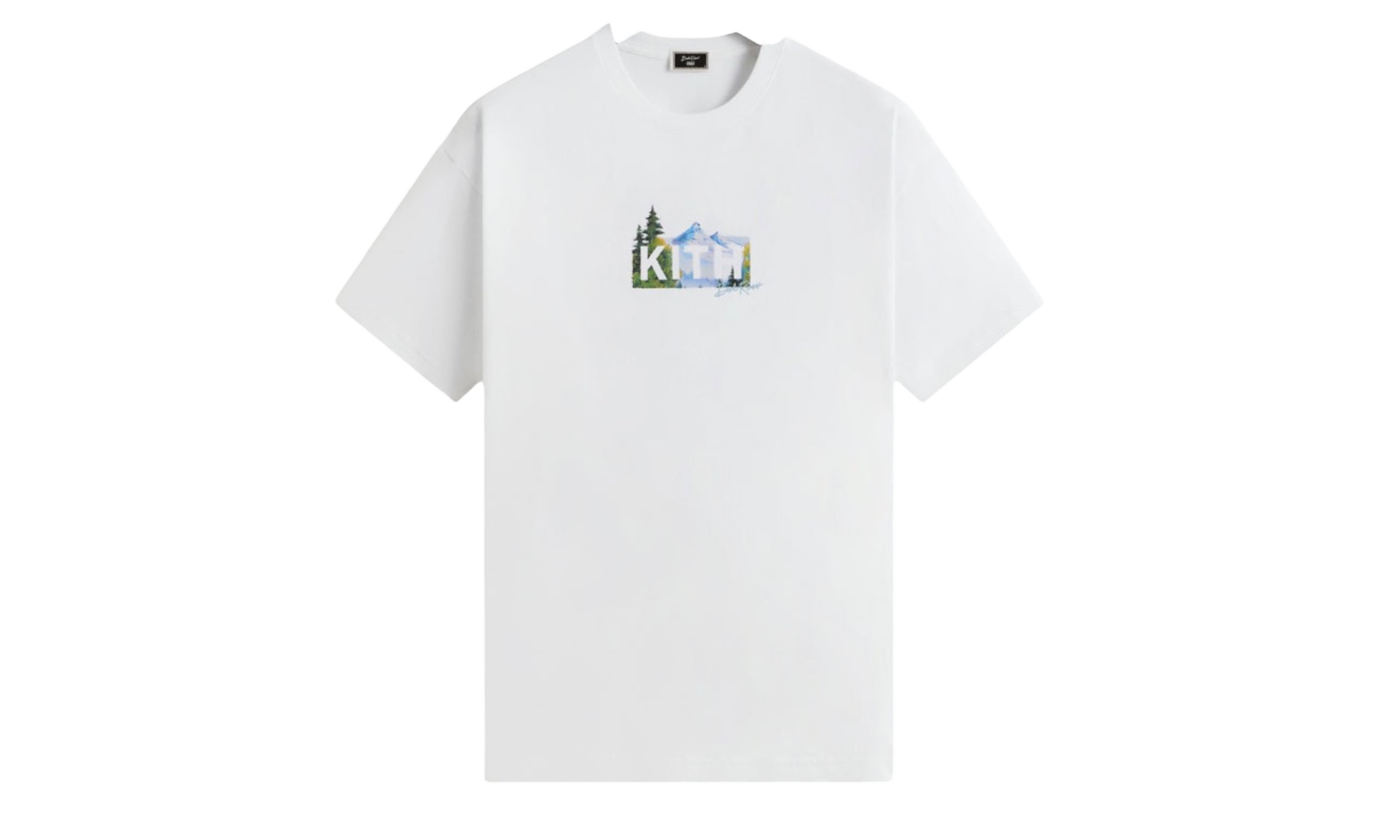 Kith x Bob Ross Mountain Box Logo White T-Shirt