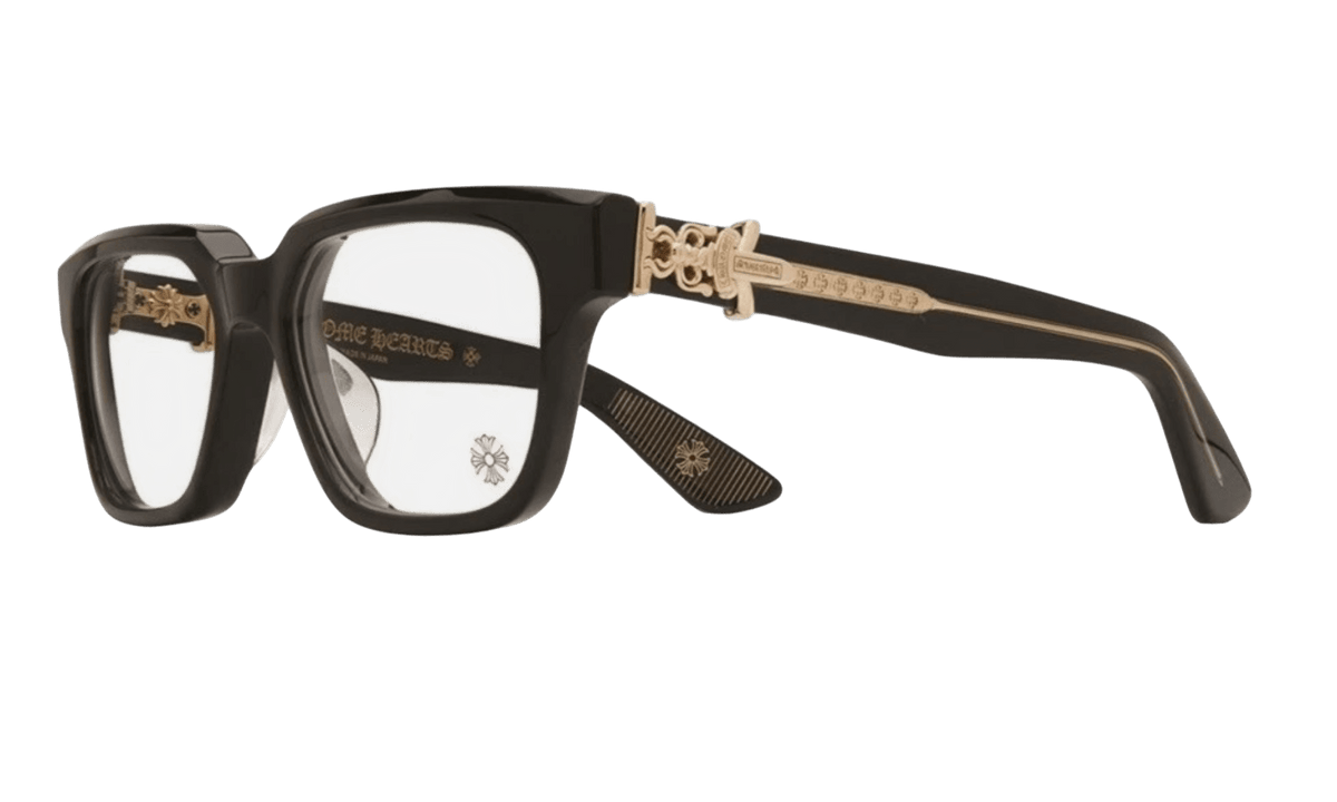 Chrome Hearts Vagillionaire II Black/Gold Crystal Glasses