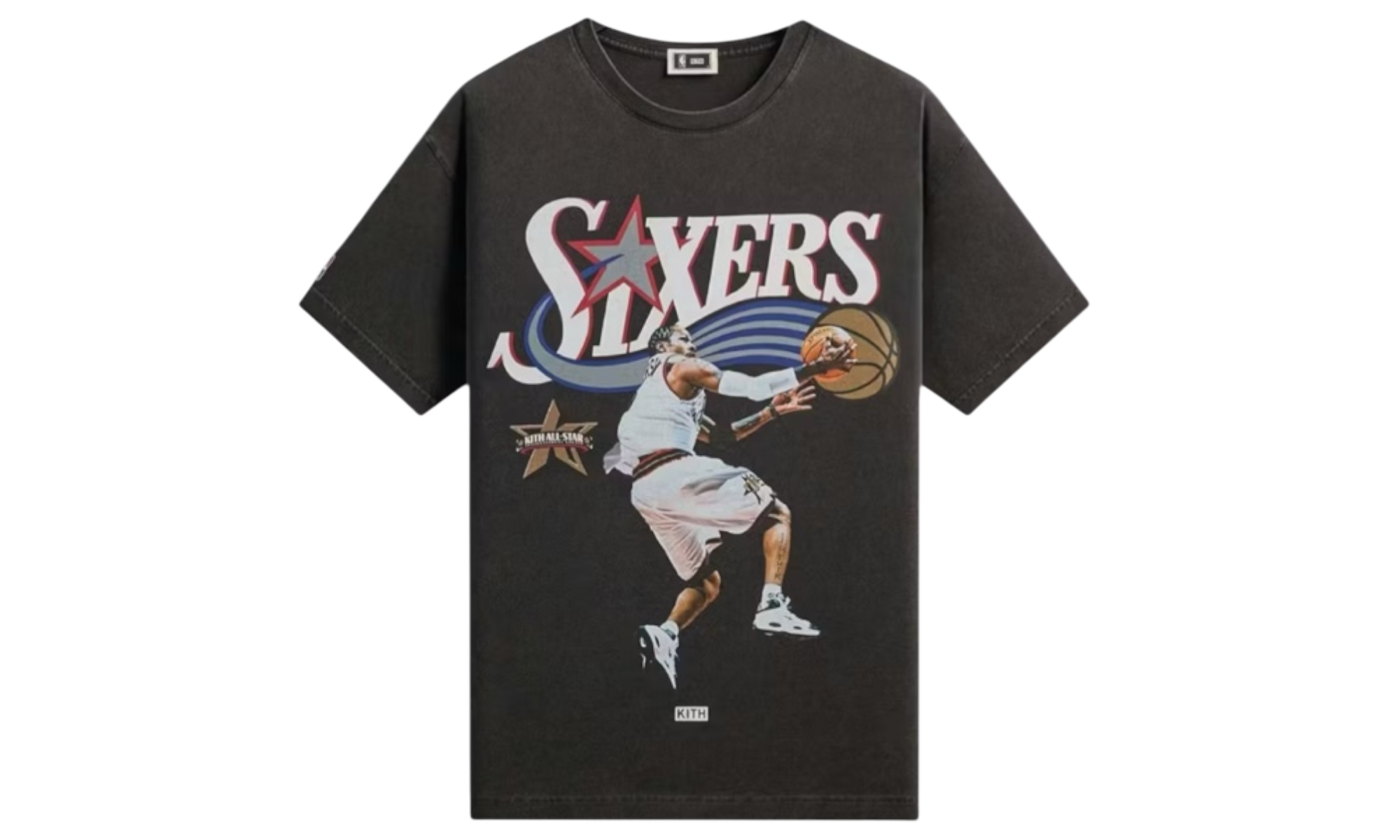 Kith NBA All-Star Philadelphia 76ers Allen Iverson Vintage Black T-Shirt