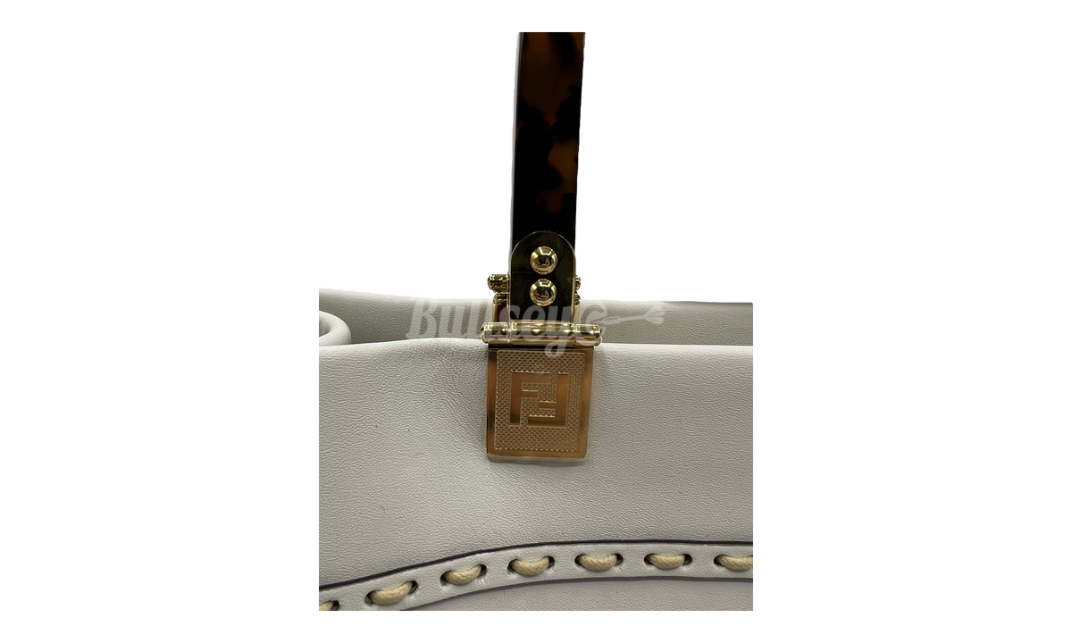 Fendi Vitello King Plexiglass Elaphe Snakeskin Ice White Tote (PreOwned)