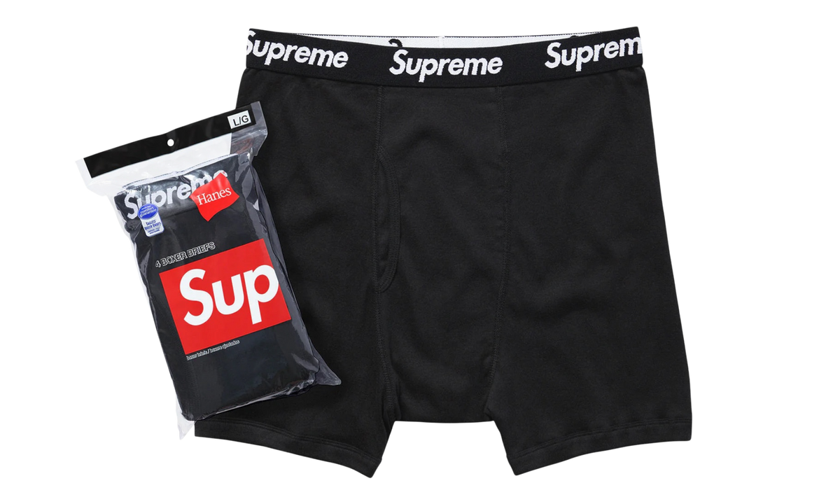 Supreme Hanes Boxer Briefs (4 Pack) Black