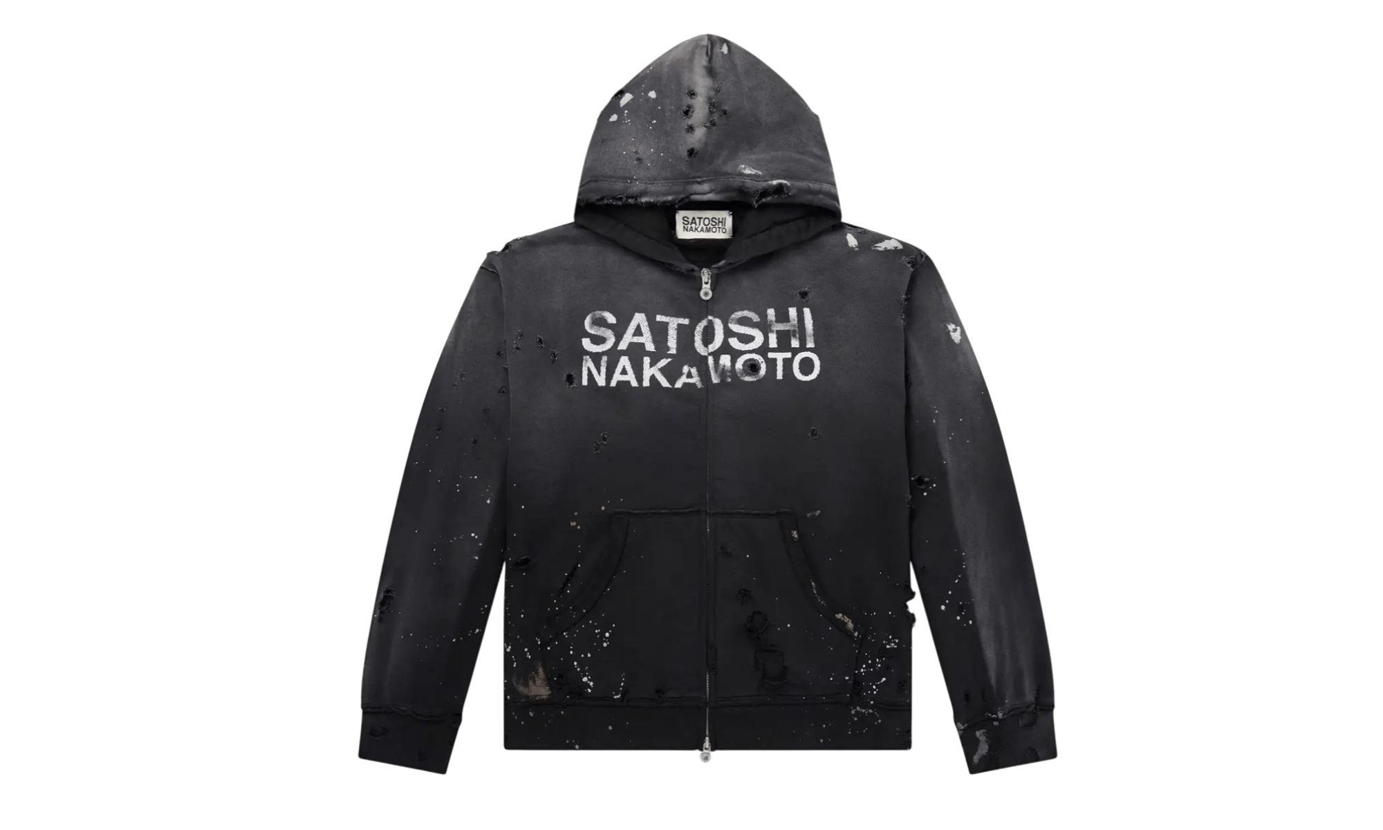 Satoshi Nakamoto Luke Fleece Black Zip-Up Hoodie