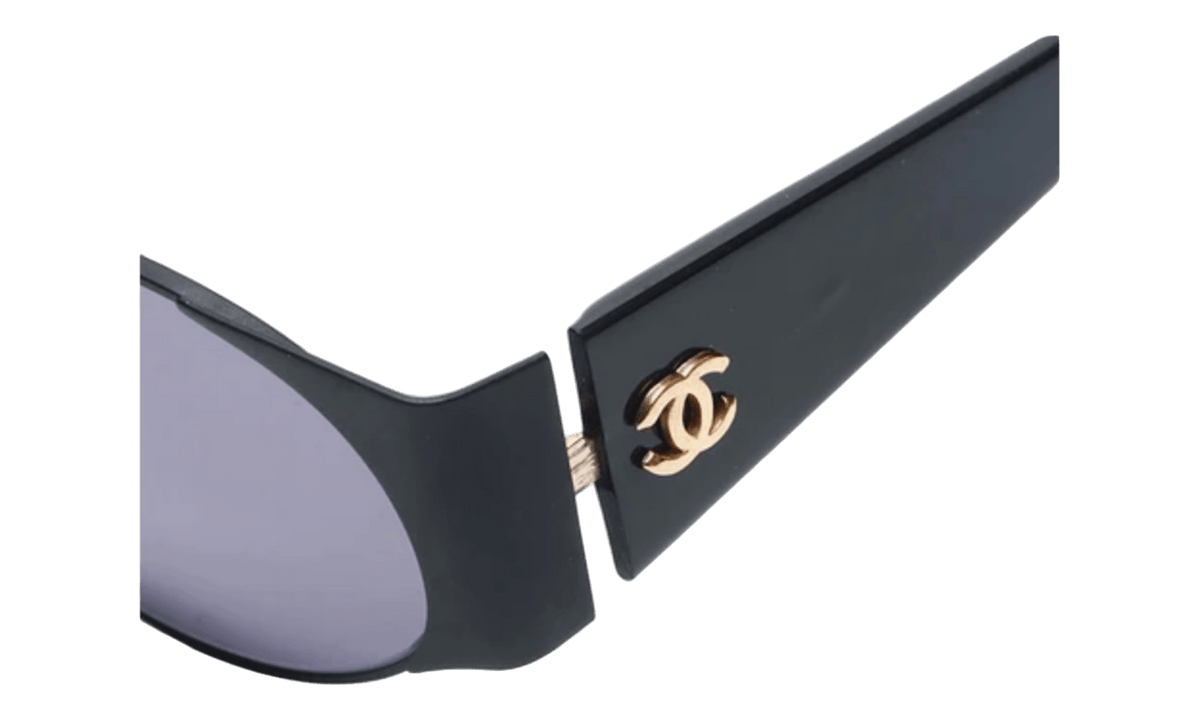 Chanel Vintage Gold Oval Coco Mark Sunglasses (PreOwned)