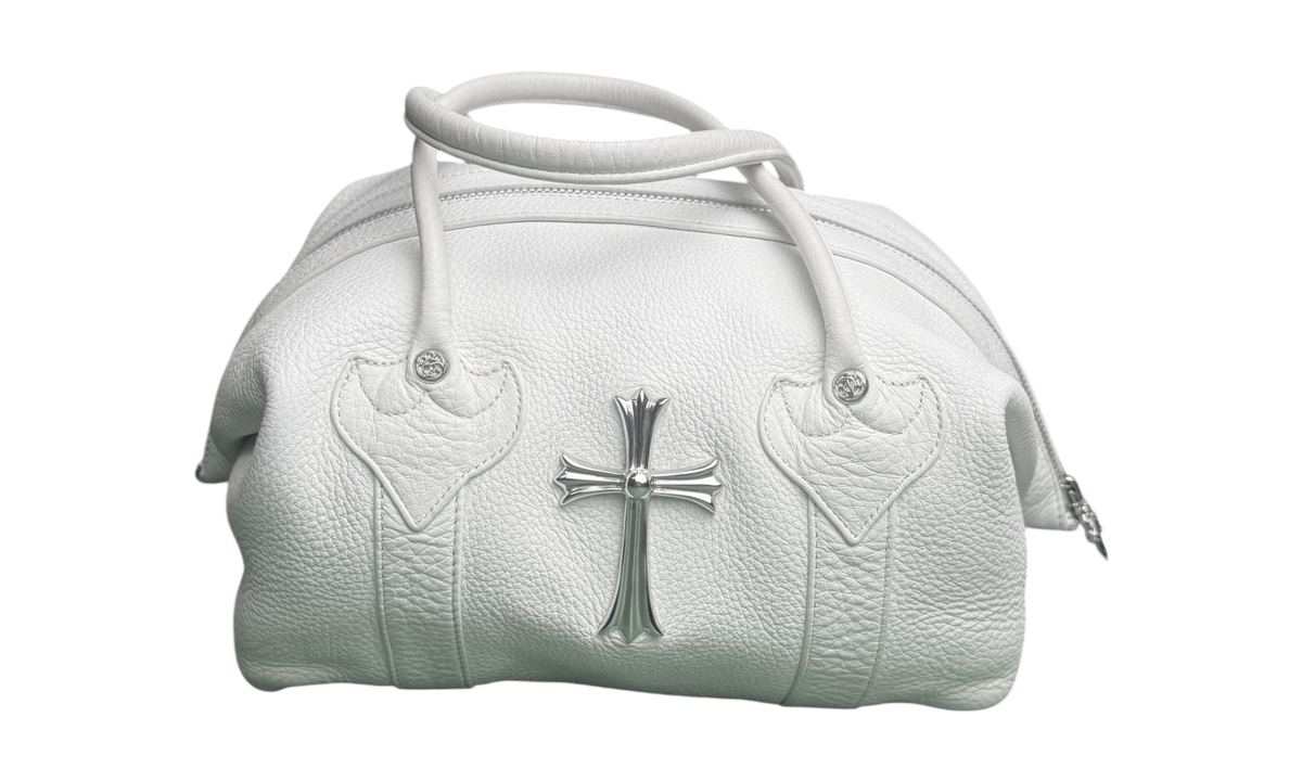Chrome Hearts White Leather Monica Bag With Silver Cross Logo (Pre-Owned)
