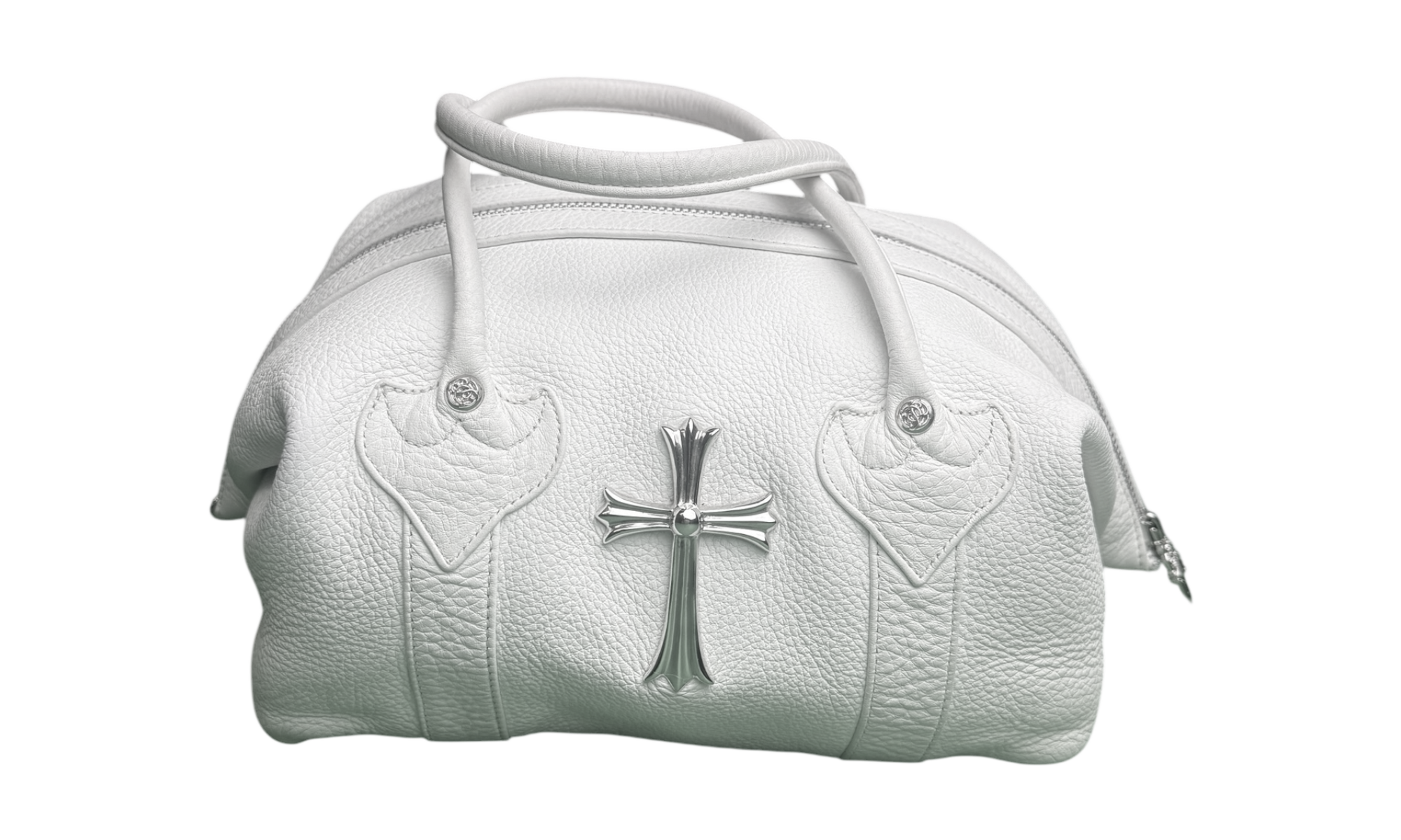 Chrome Hearts White Leather Monica Bag With Silver Cross Logo (Pre-Owned)