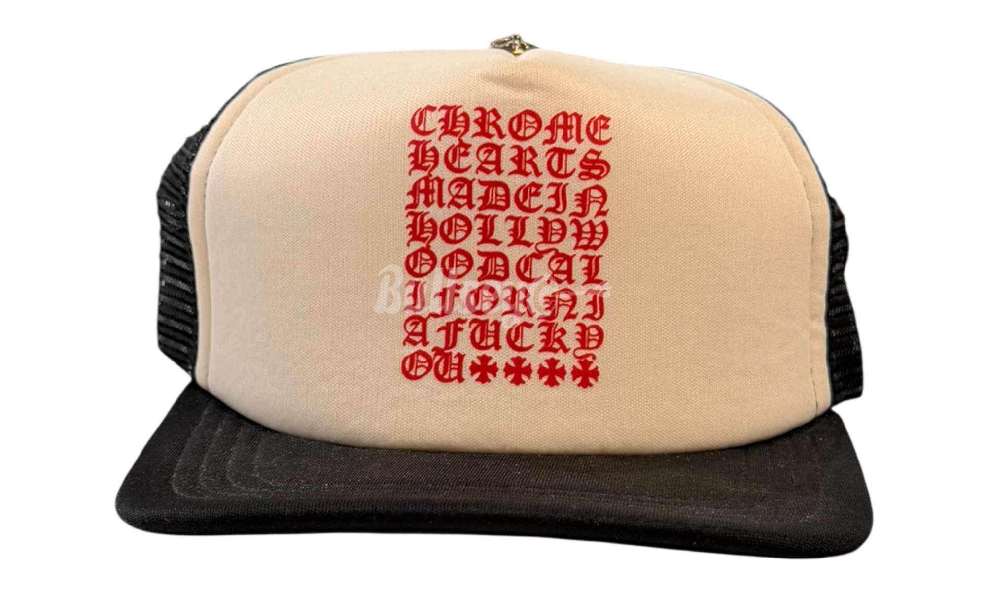 Chrome Hearts Red Letters Script Trucker Hat
