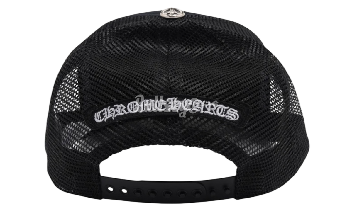 Chrome Hearts Pony Hair Cemetery Cross White Patch Black Trucker Hat