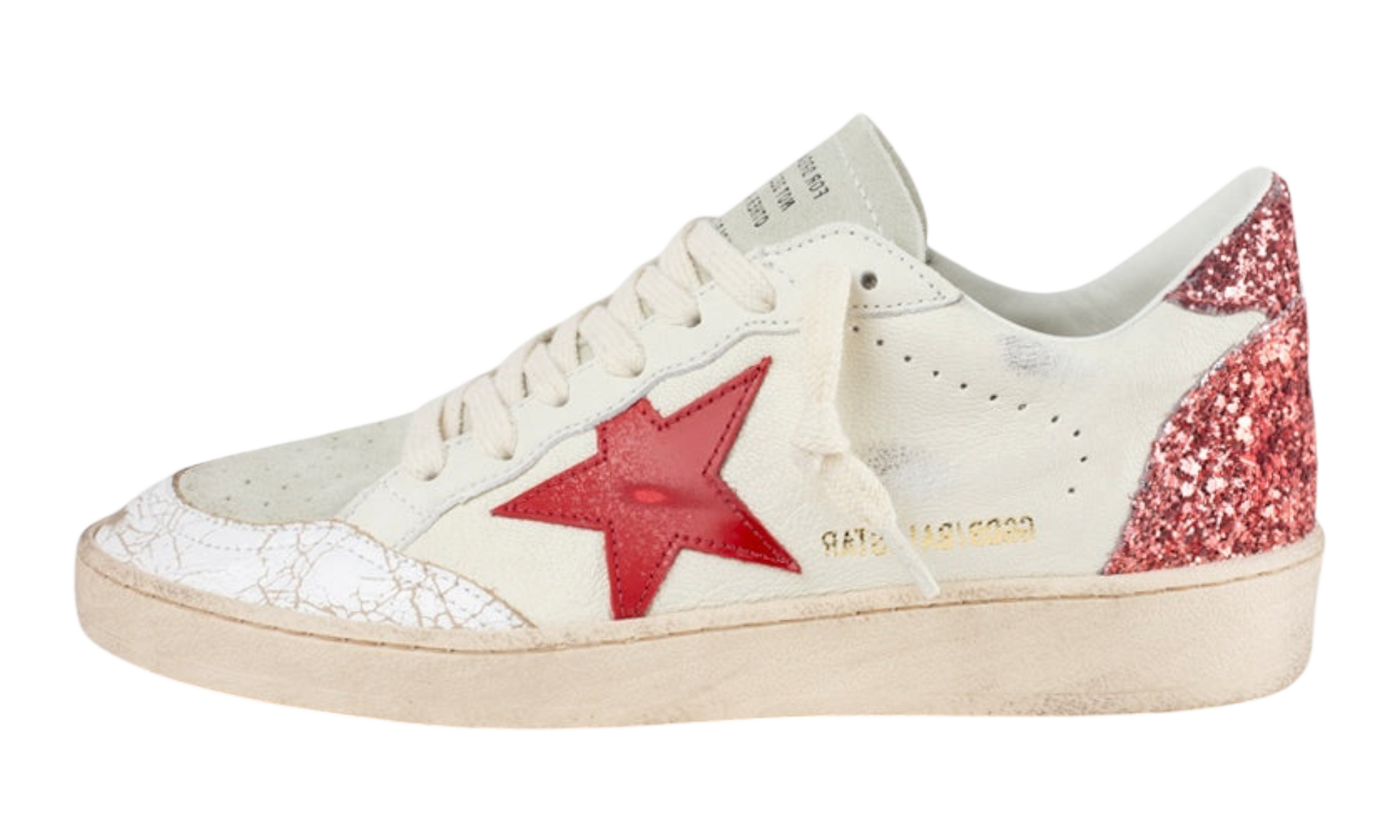 Golden Goose Women's Pink Ball Star Leather Sneakers