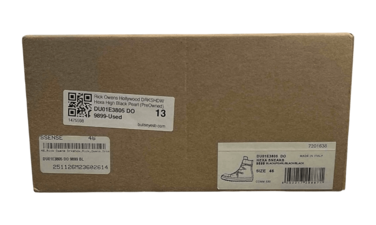 Rick Owens Hollywood DRKSHDW Hexa High Black Pearl (PreOwned)