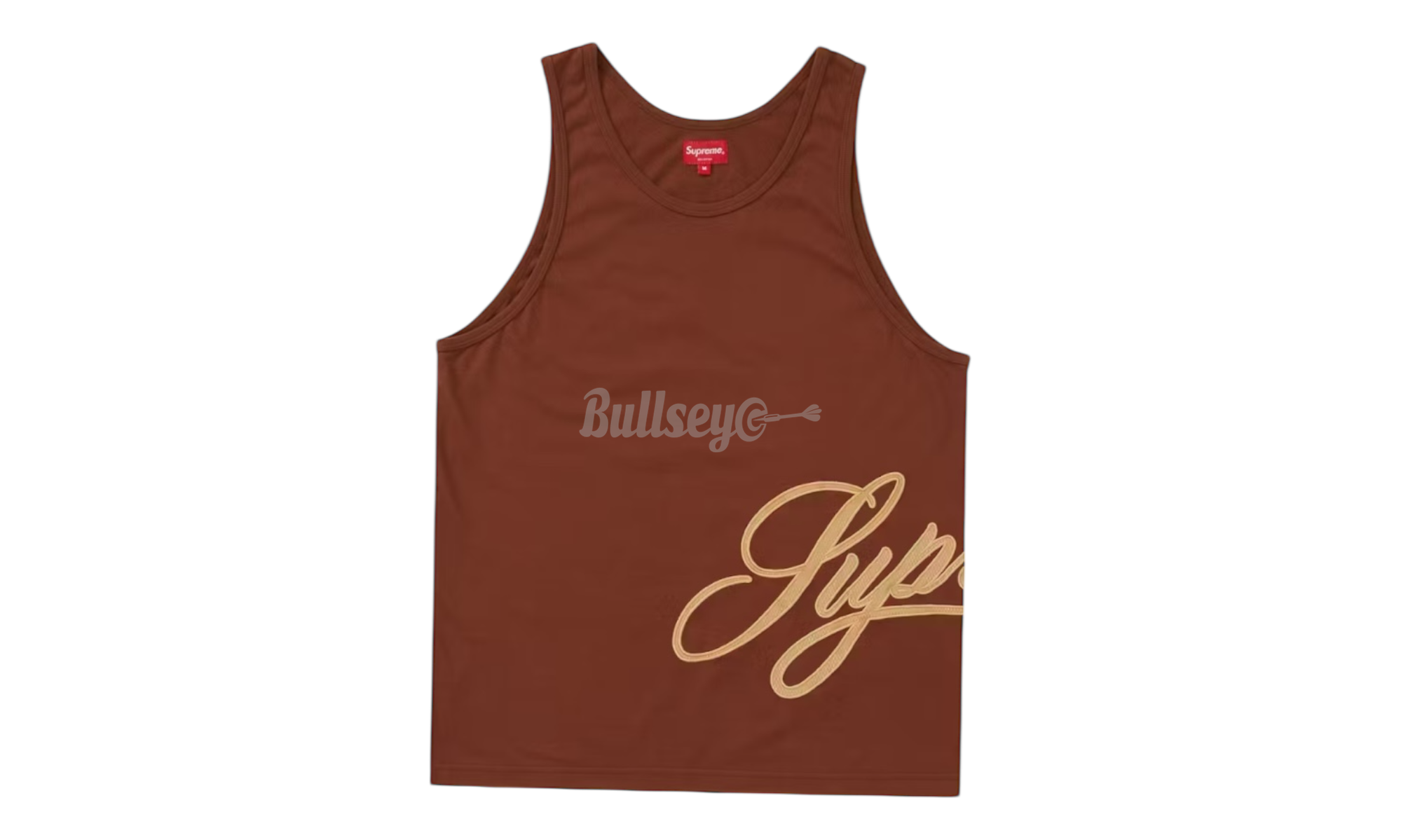 Supreme Mesh Script Brown Tank Top