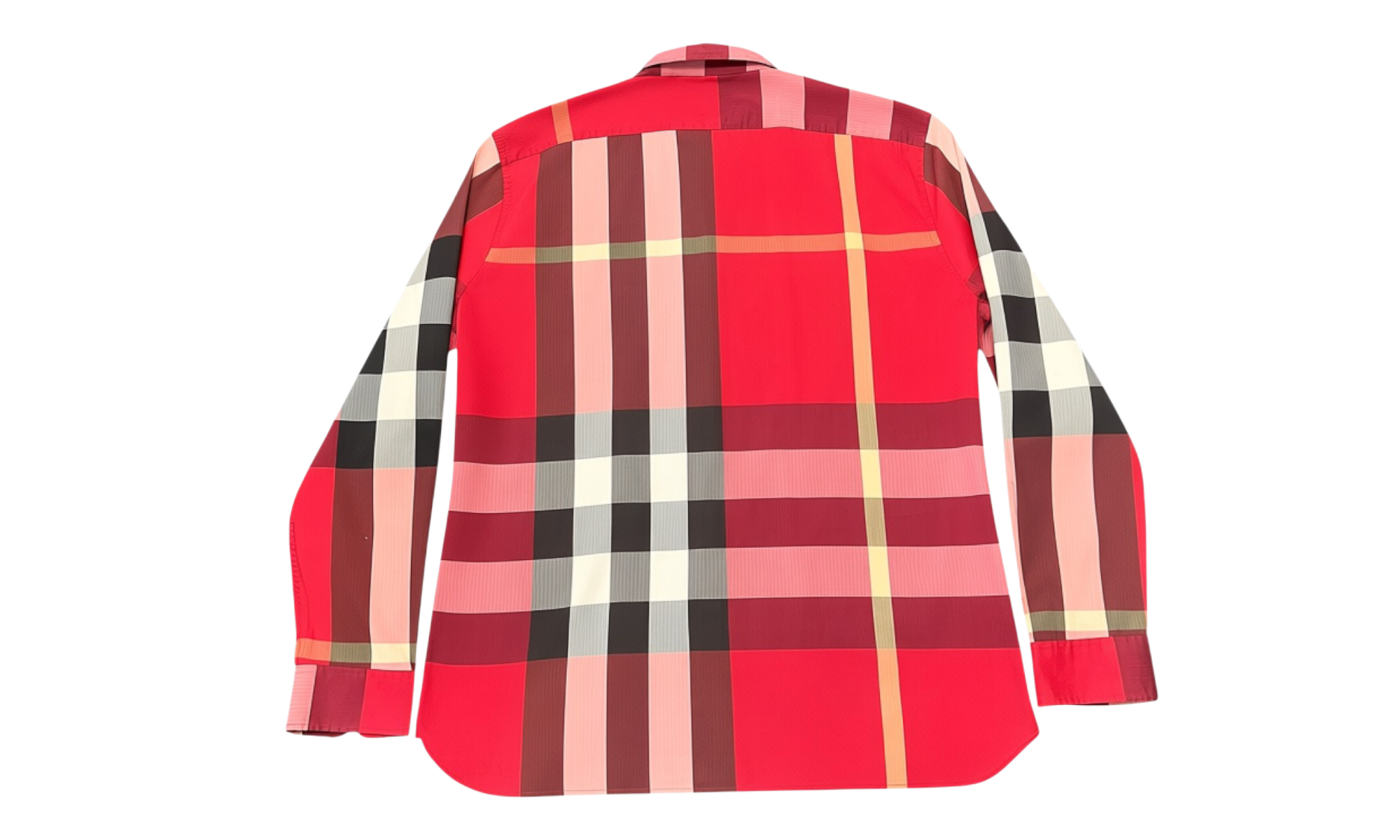 Burberry Check Stretch Cotton Poplin Shirt Parade Red (PreOwned)