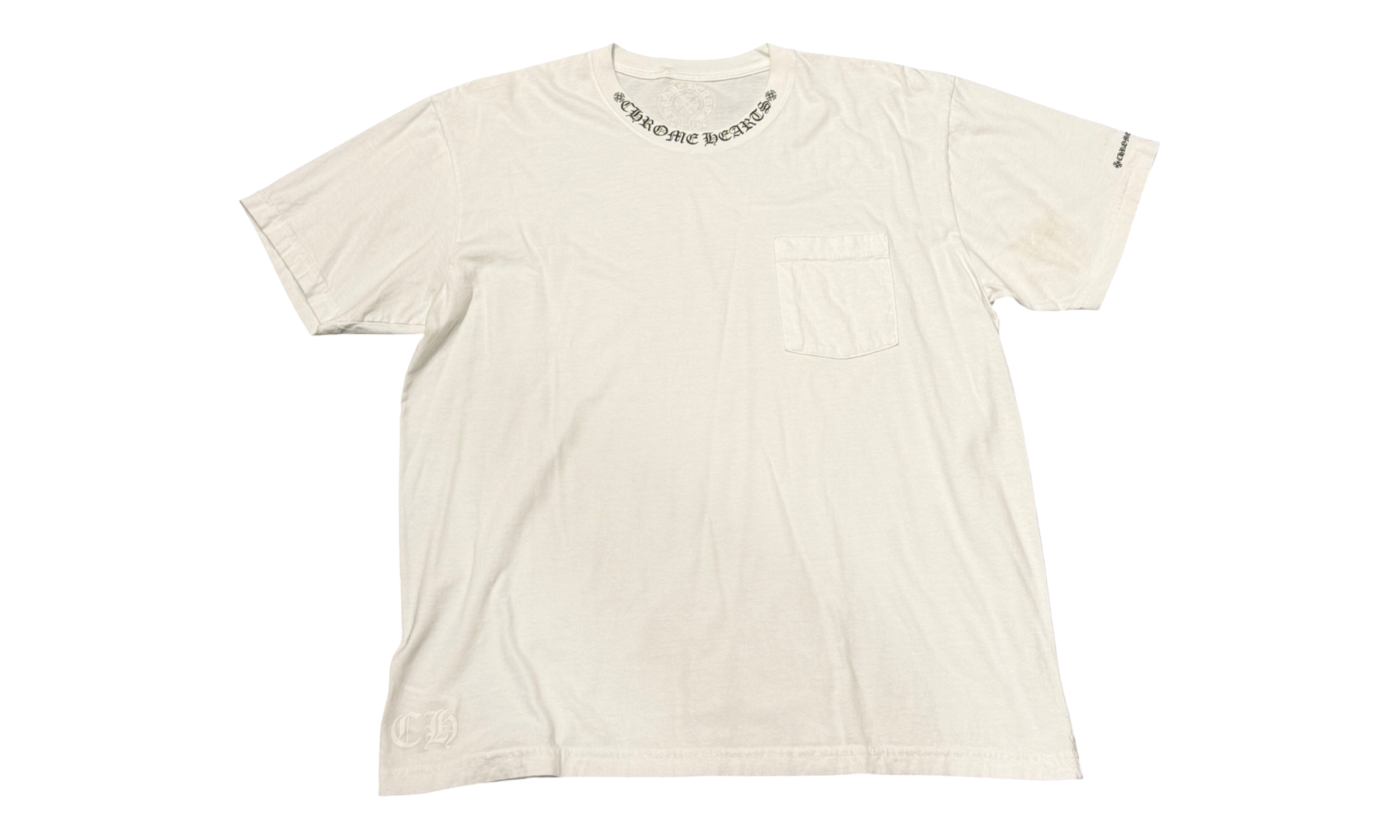 Chrome Hearts White Neck Letter T-Shirt ( Preowned )