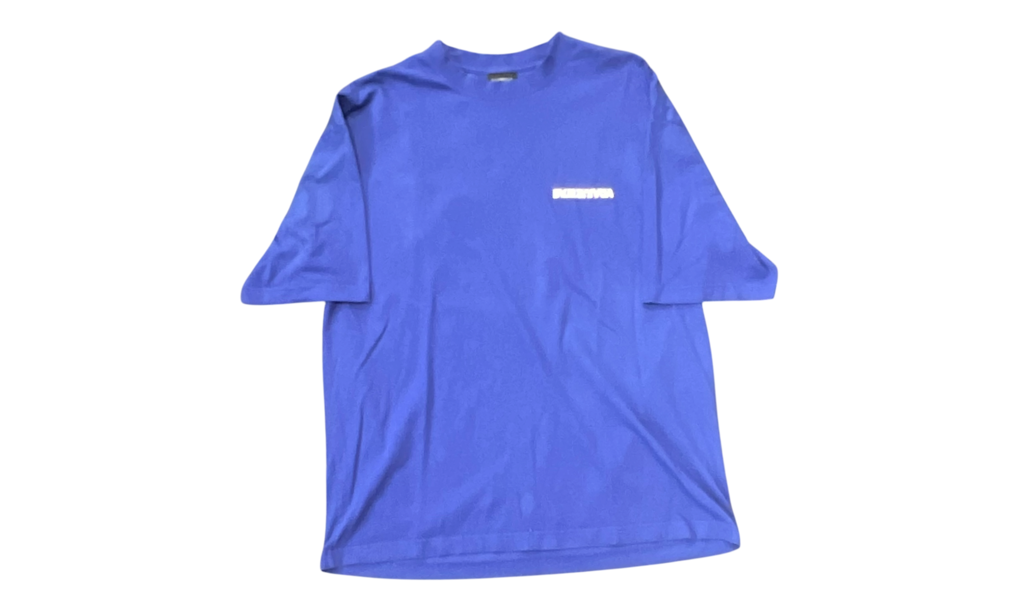 Balenciaga Logo Print Dirty White/Indigo T-Shirt (PreOwned)